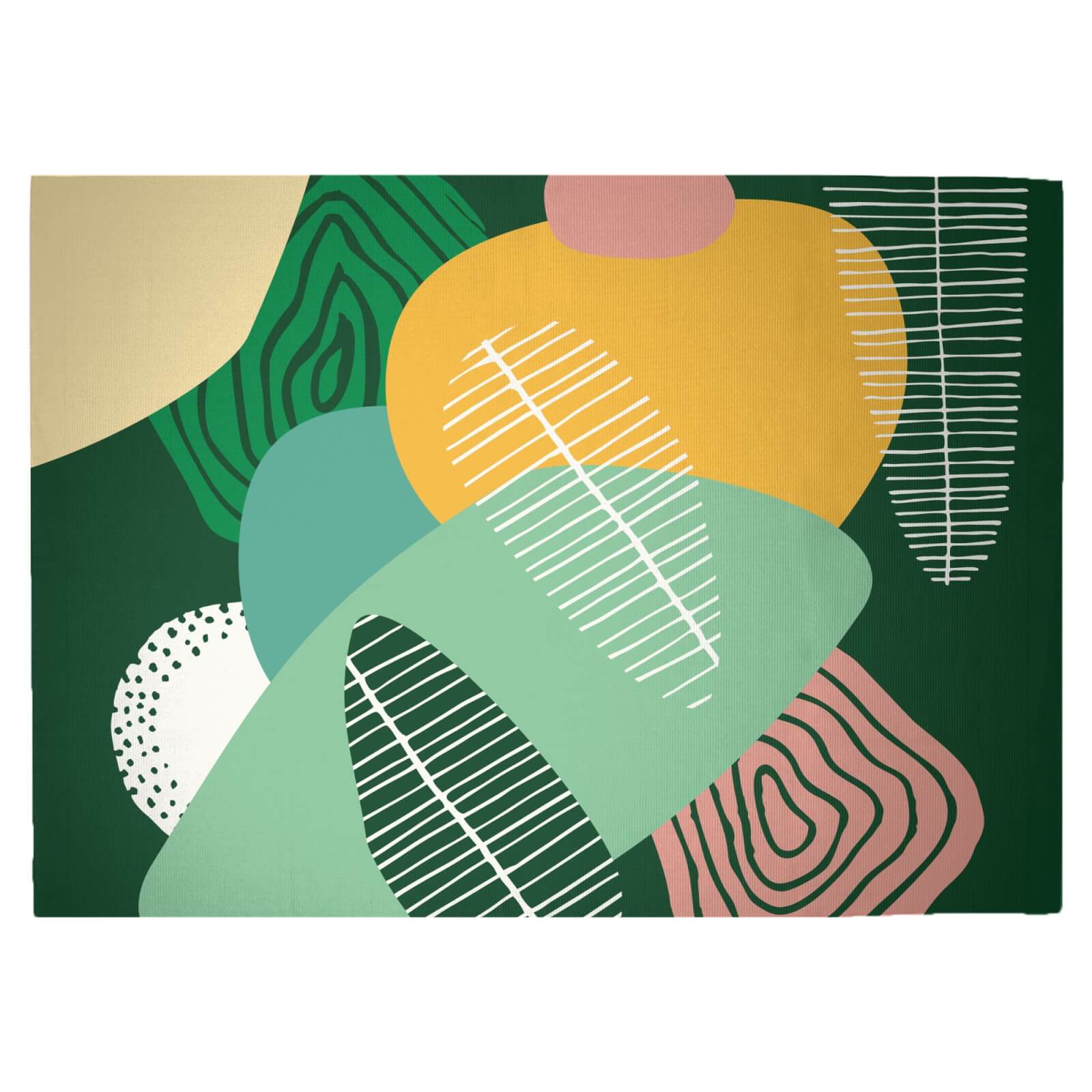 Abstract Leaves Woven Rug - Large