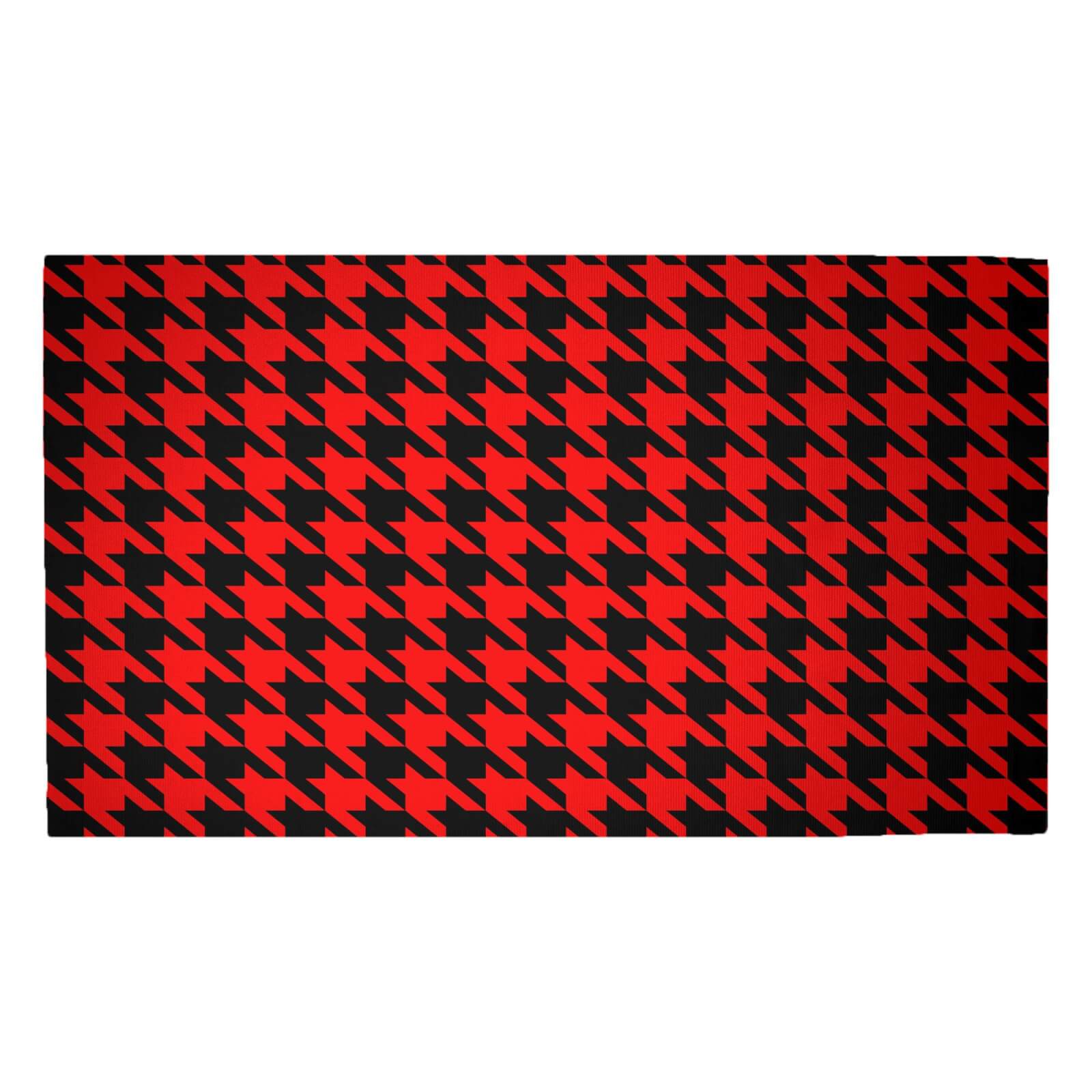 Red Dogtooth Woven Rug - Medium