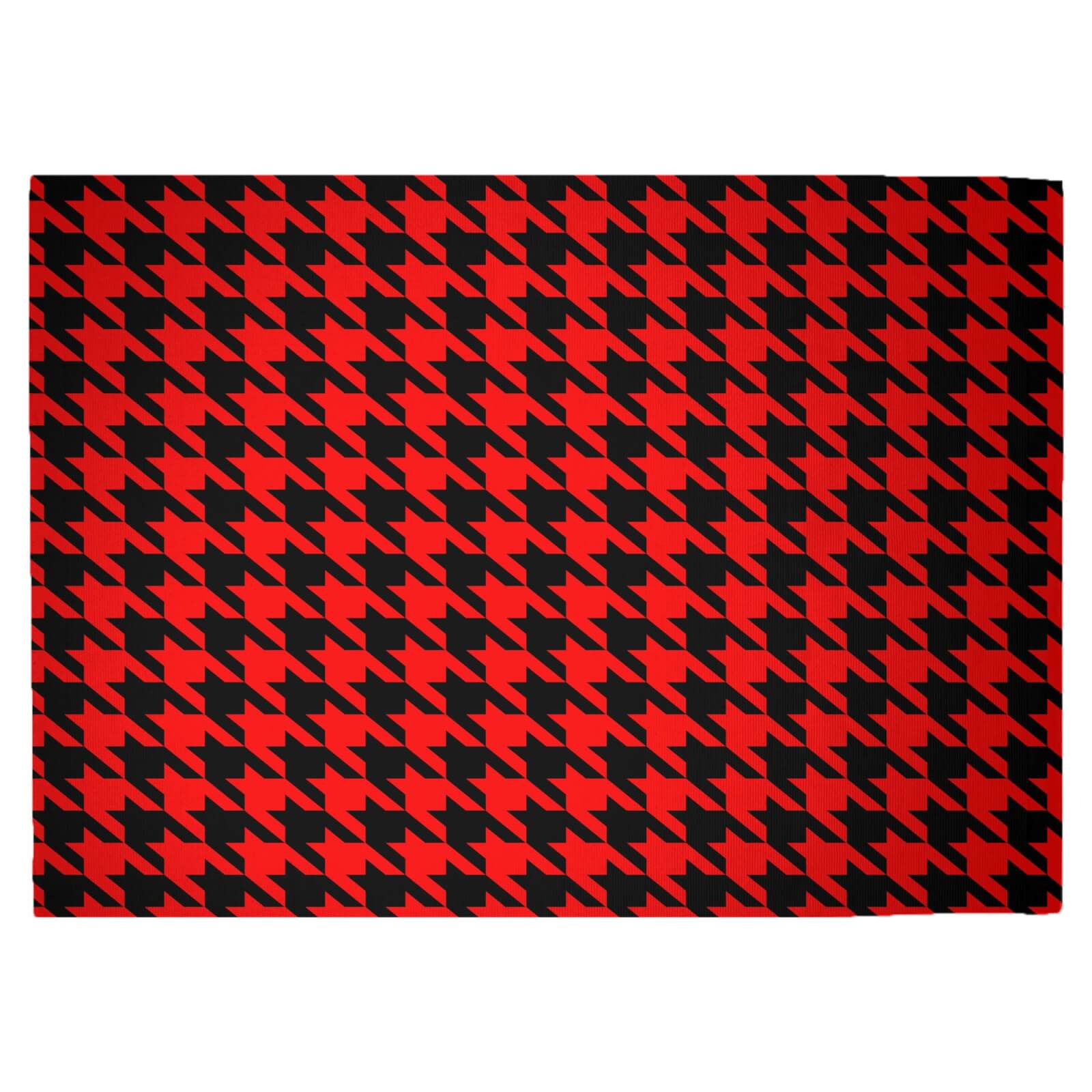 Red Dogtooth Woven Rug - Large