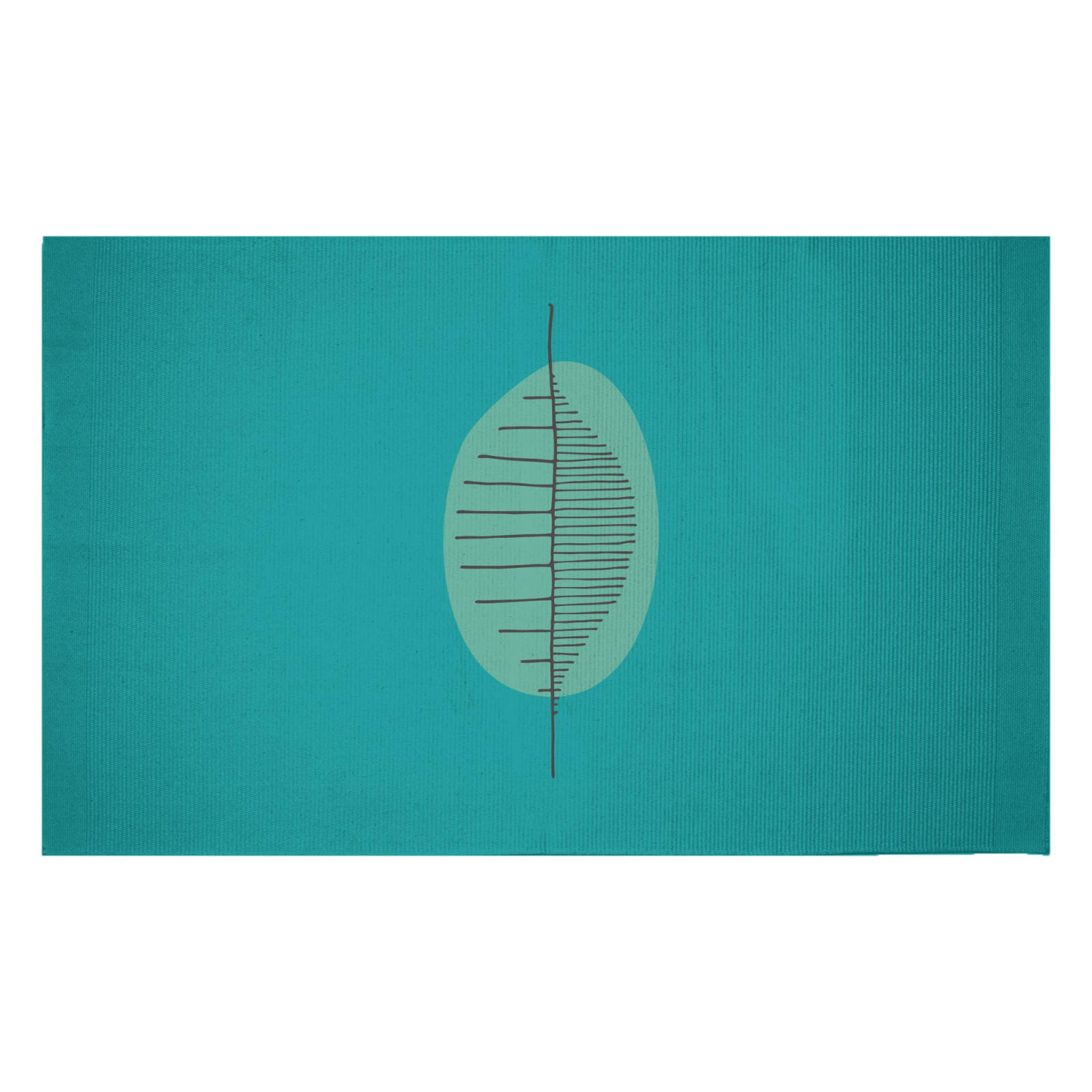 Abstract Leaf Woven Rug - Small