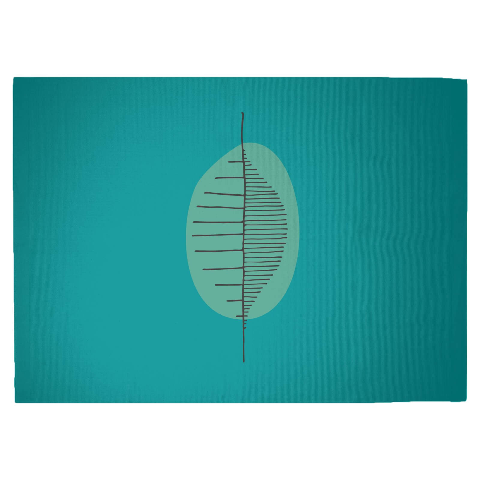 Abstract Leaf Woven Rug - Large