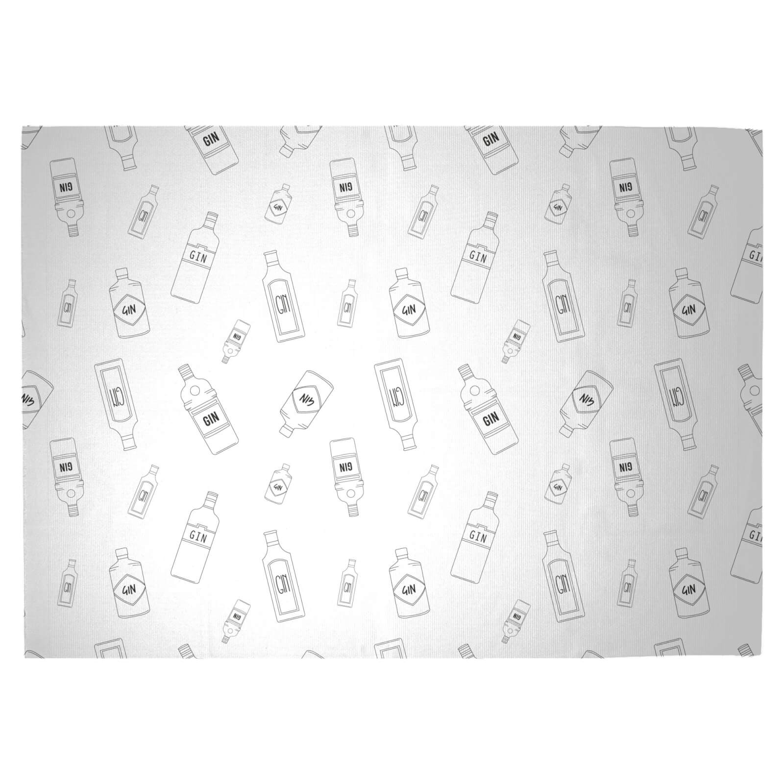 Gin Bottles Black And White Woven Rug - Large