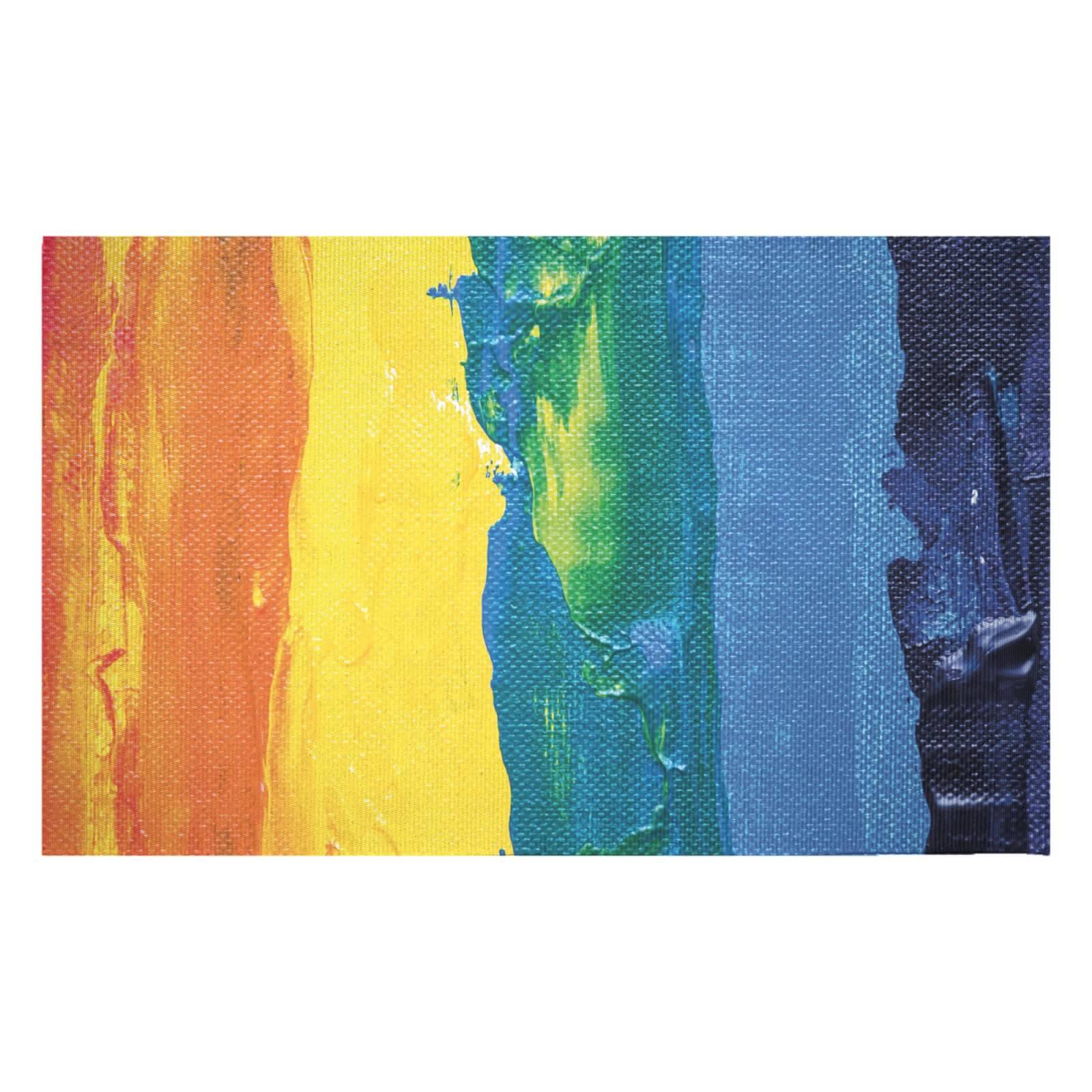 Acrylic Rainbow Woven Rug - Small