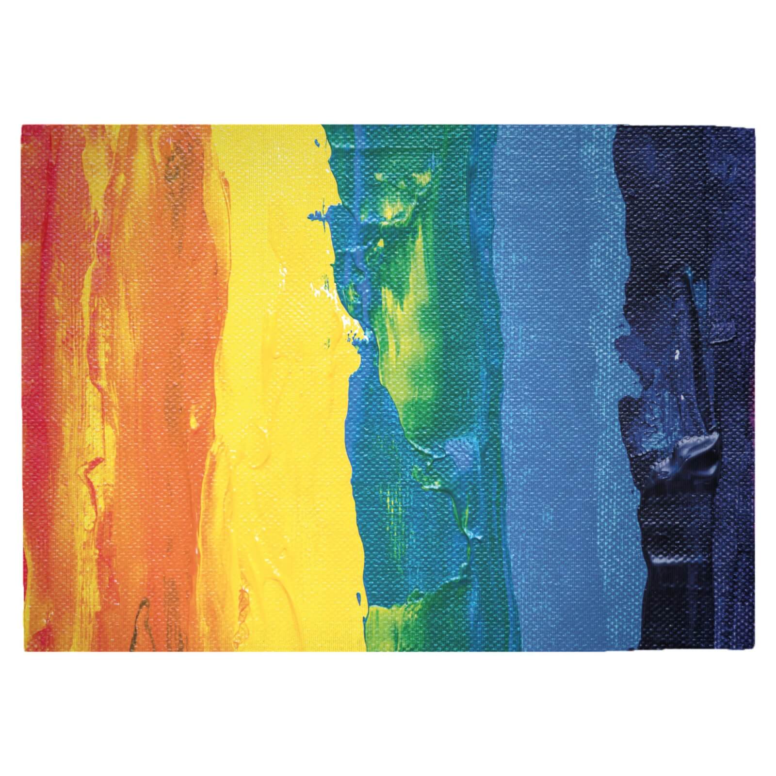 Acrylic Rainbow Woven Rug - Large