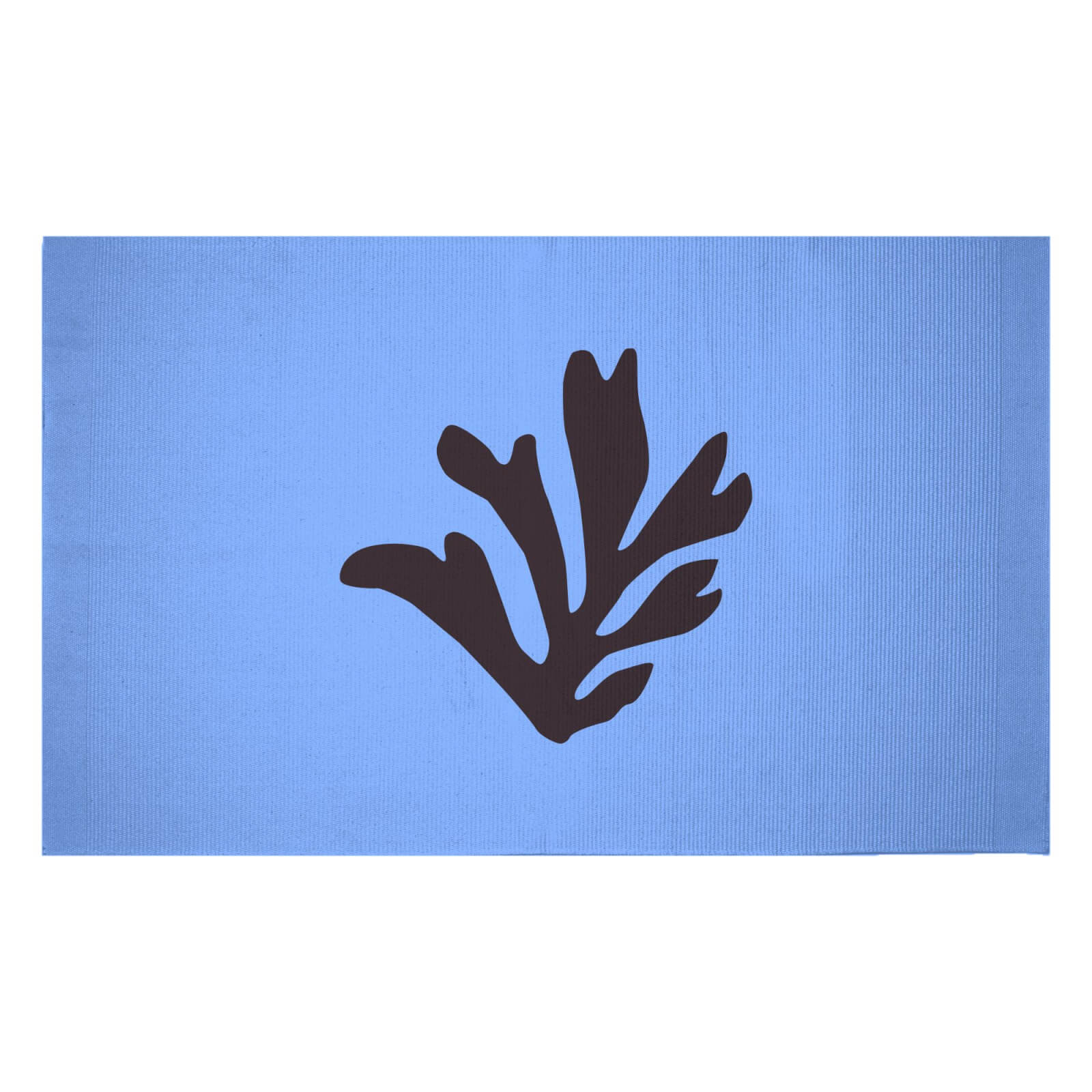 Black Leaf Woven Rug - Small