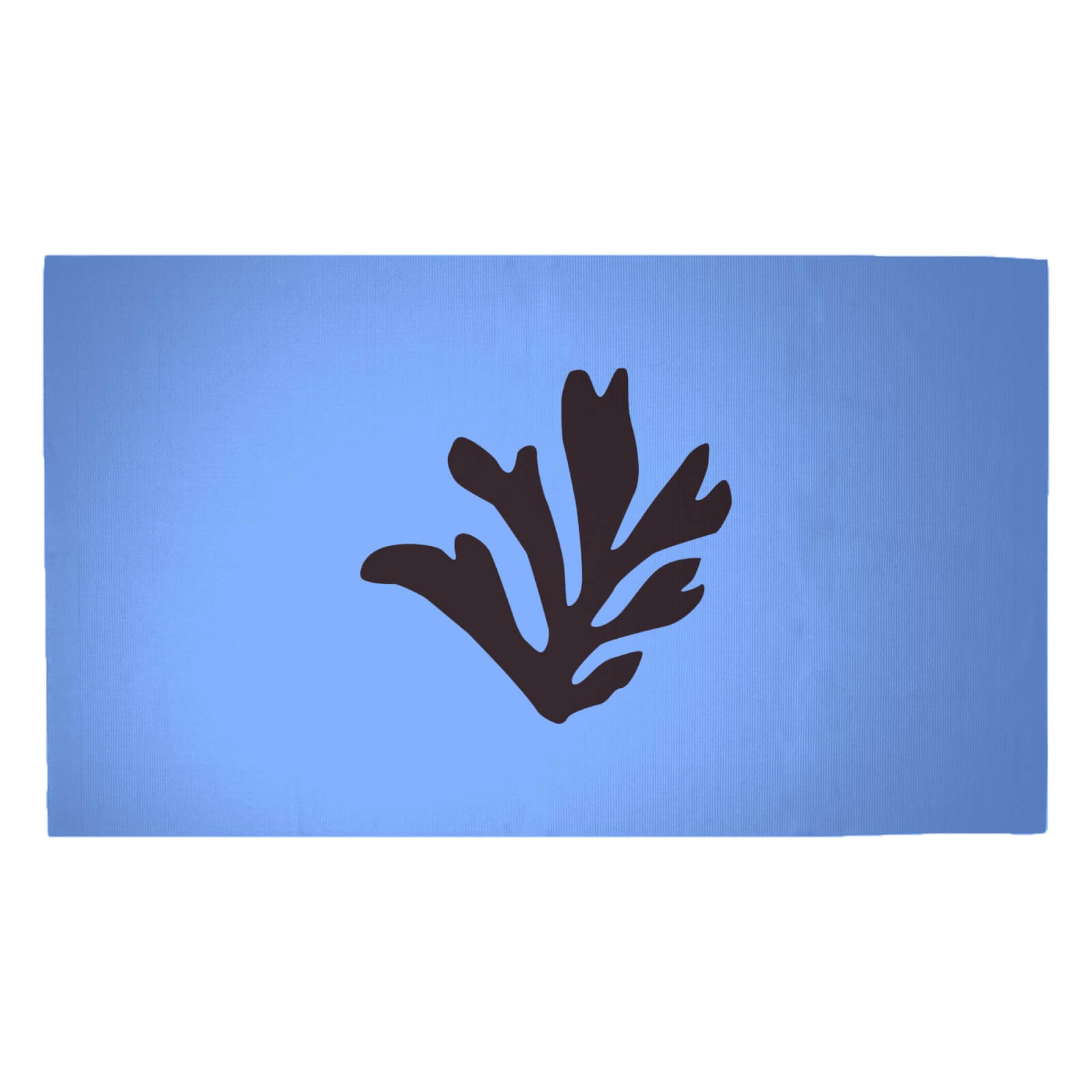 Black Leaf Woven Rug - Medium