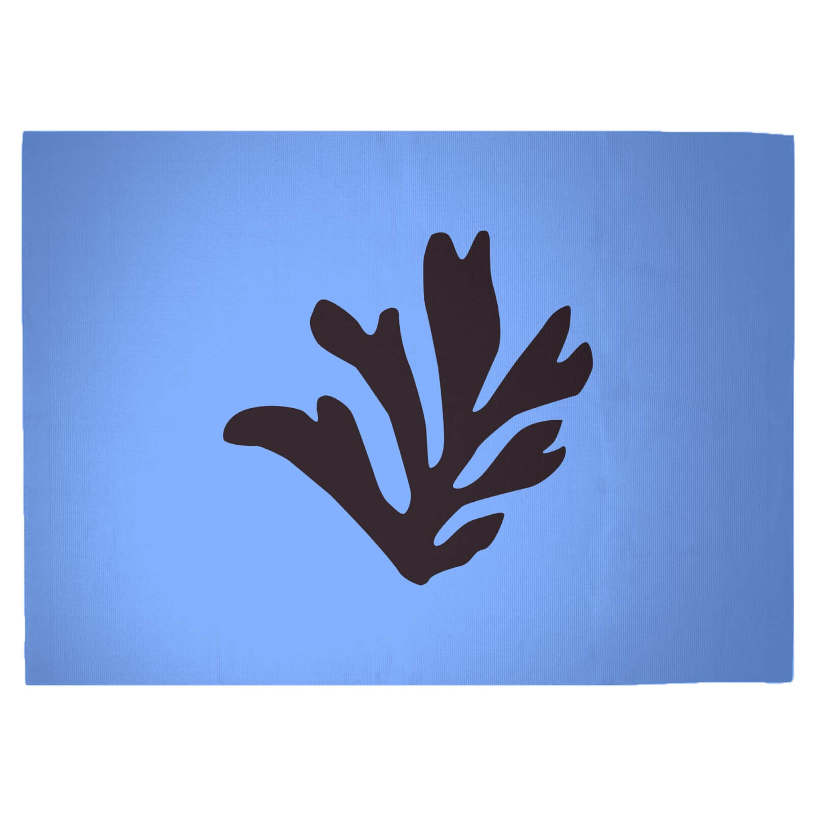 Black Leaf Woven Rug - Large