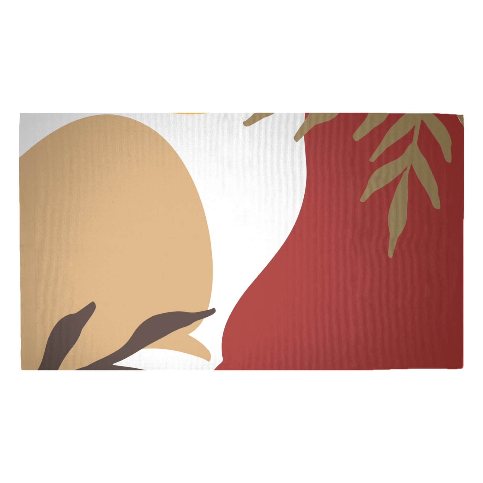 Hot Tone Abstract Leaves Woven Rug - Medium