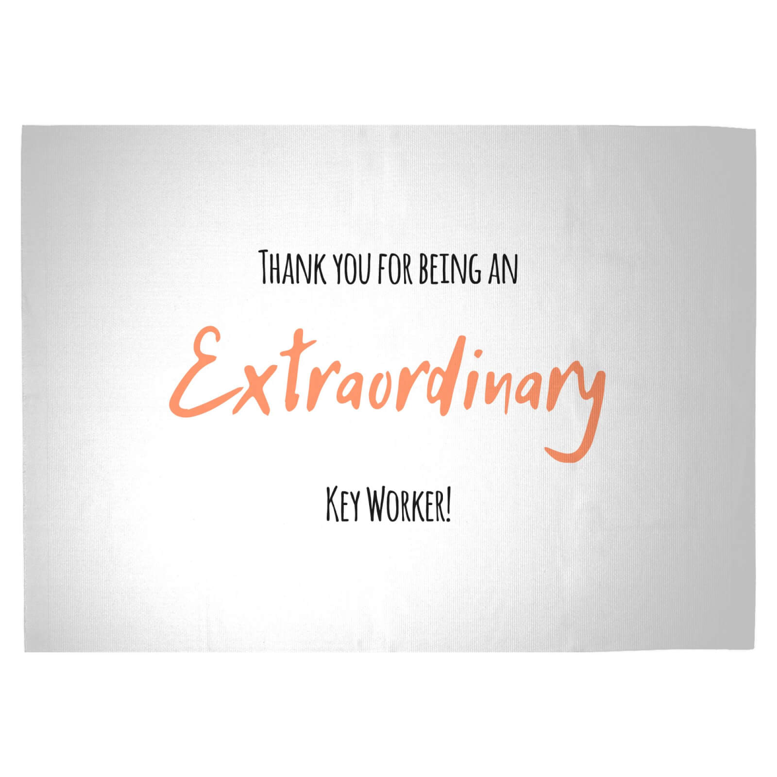 Thank You For Being An Extraordinary Key Worker! Woven Rug - Large