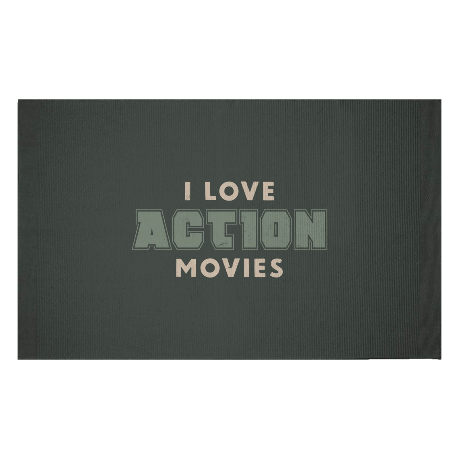 I Love Action Movies Woven Rug - Small