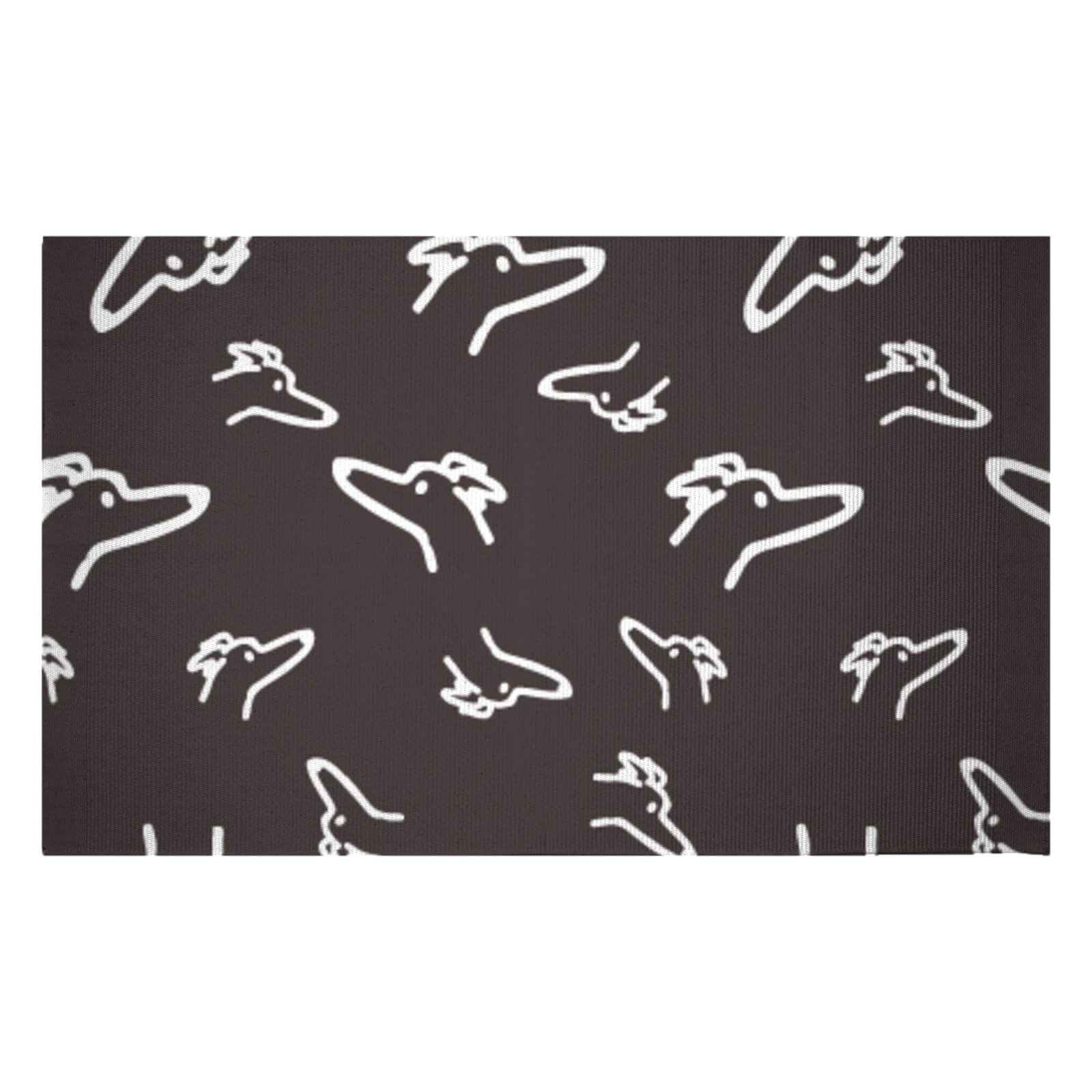 Line Dog Pattern Woven Rug - Small