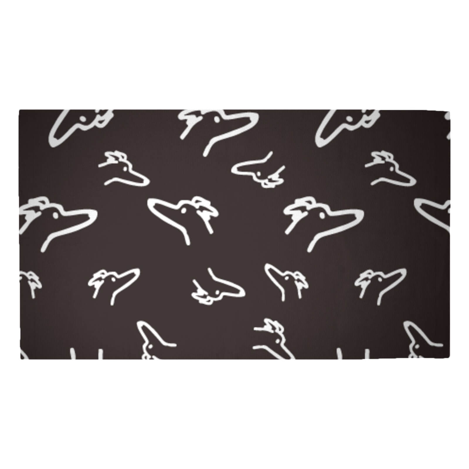 Line Dog Pattern Woven Rug - Medium