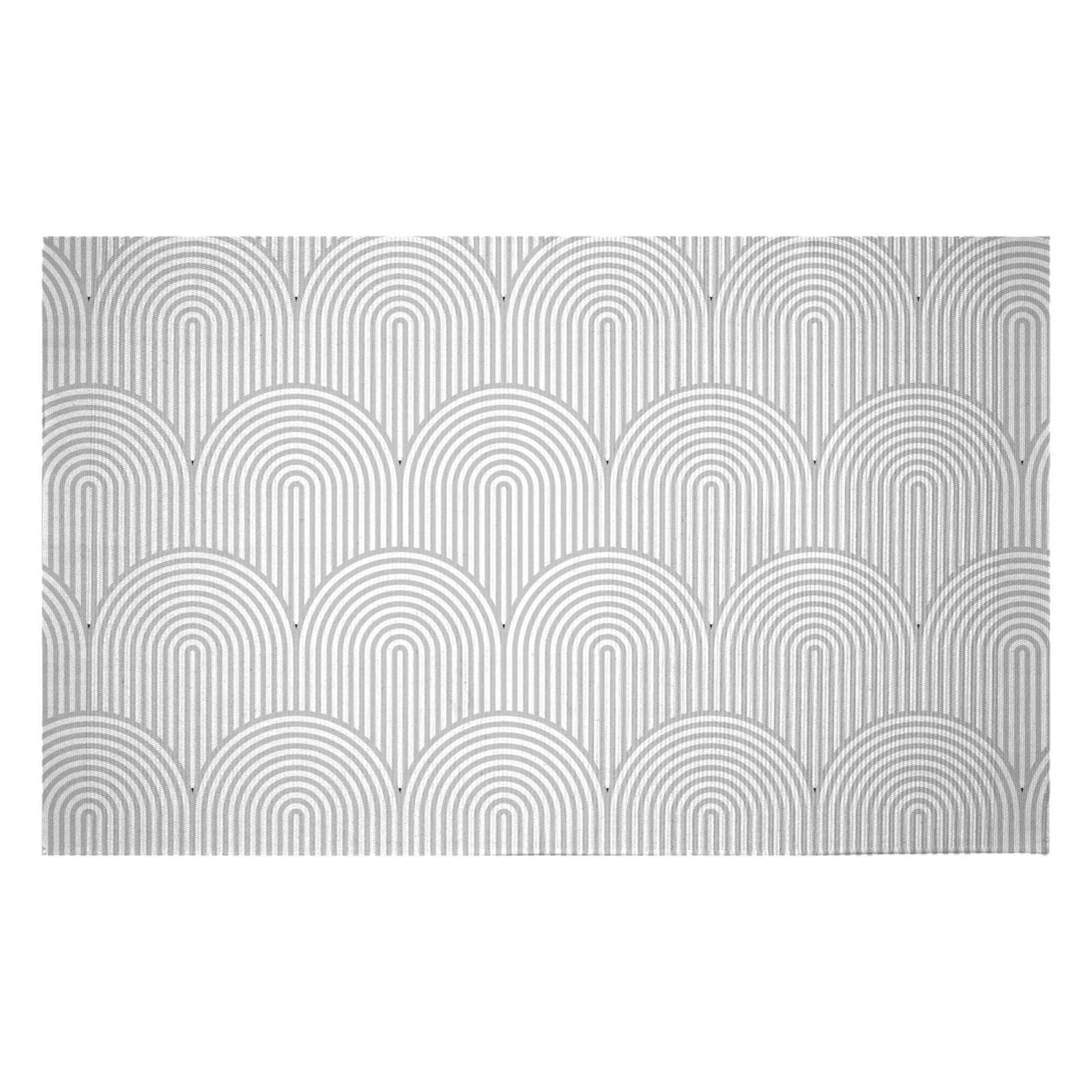 Trippy Rainbow Grey Woven Rug - Small