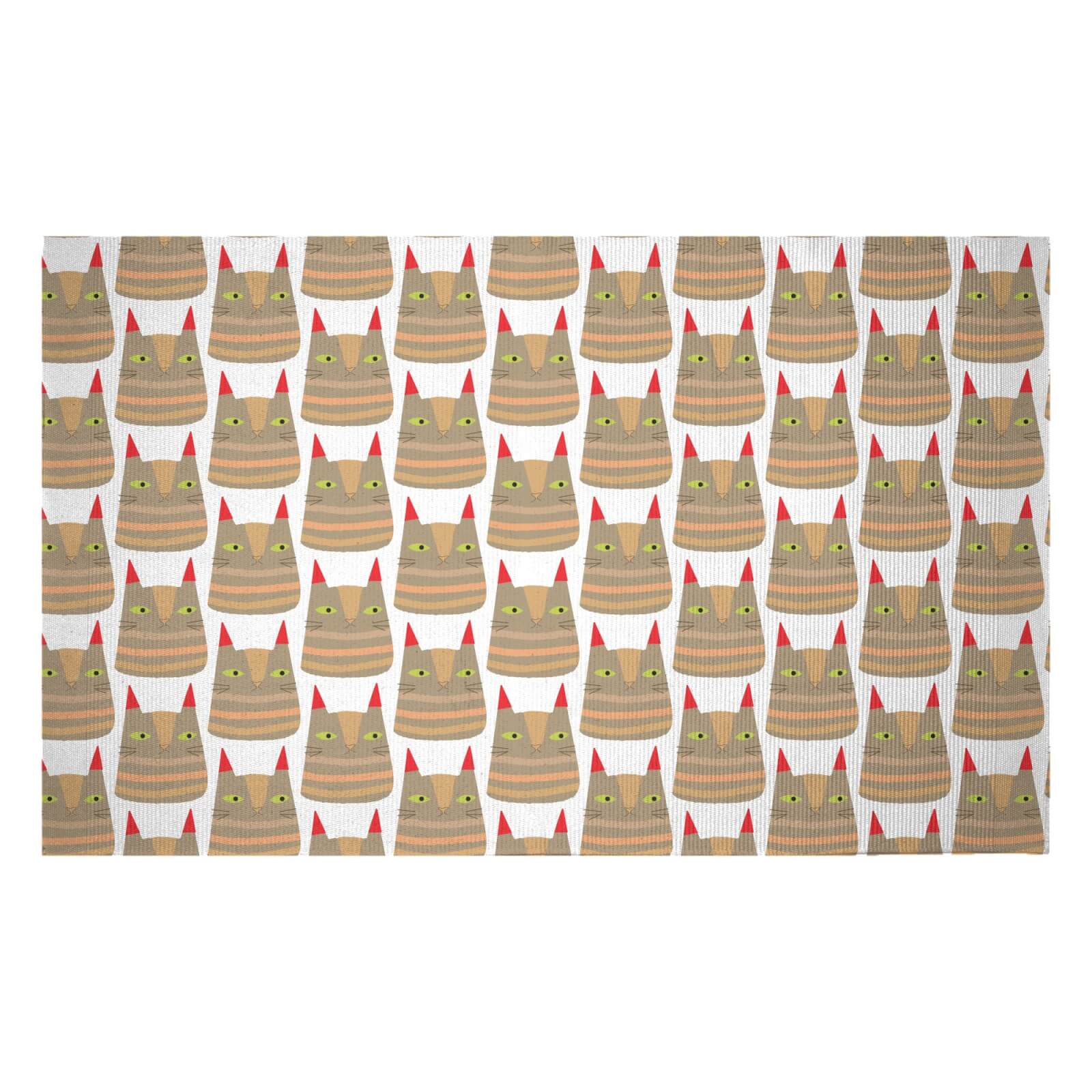 Brown Cat Woven Rug - Small