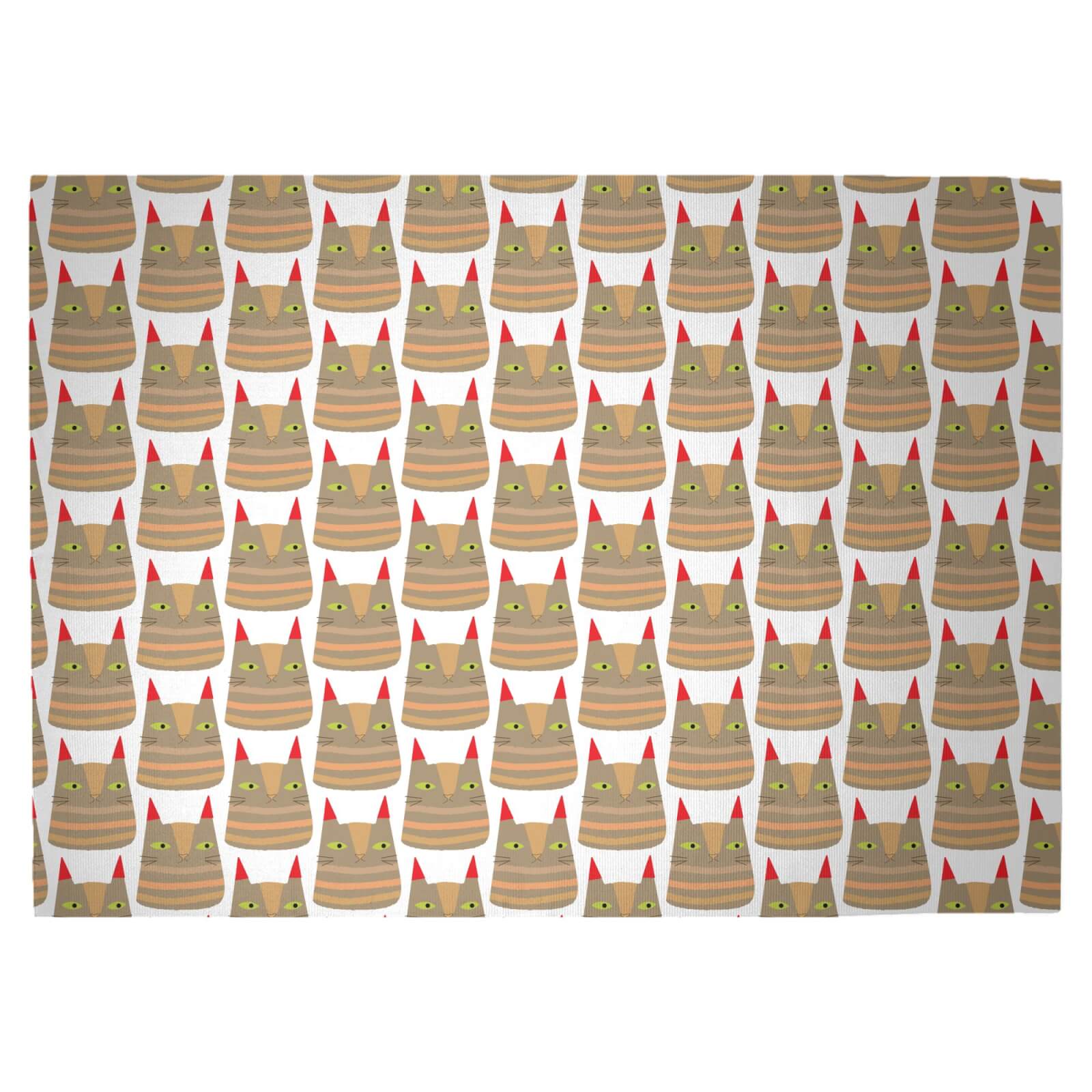 Brown Cat Woven Rug - Large
