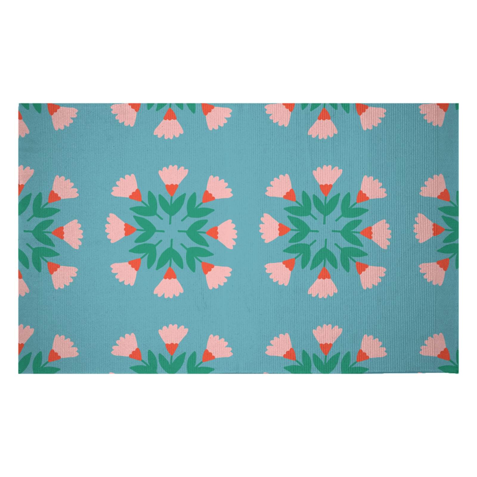 Decorsome Circle Bunch Florals Woven Rug - Small