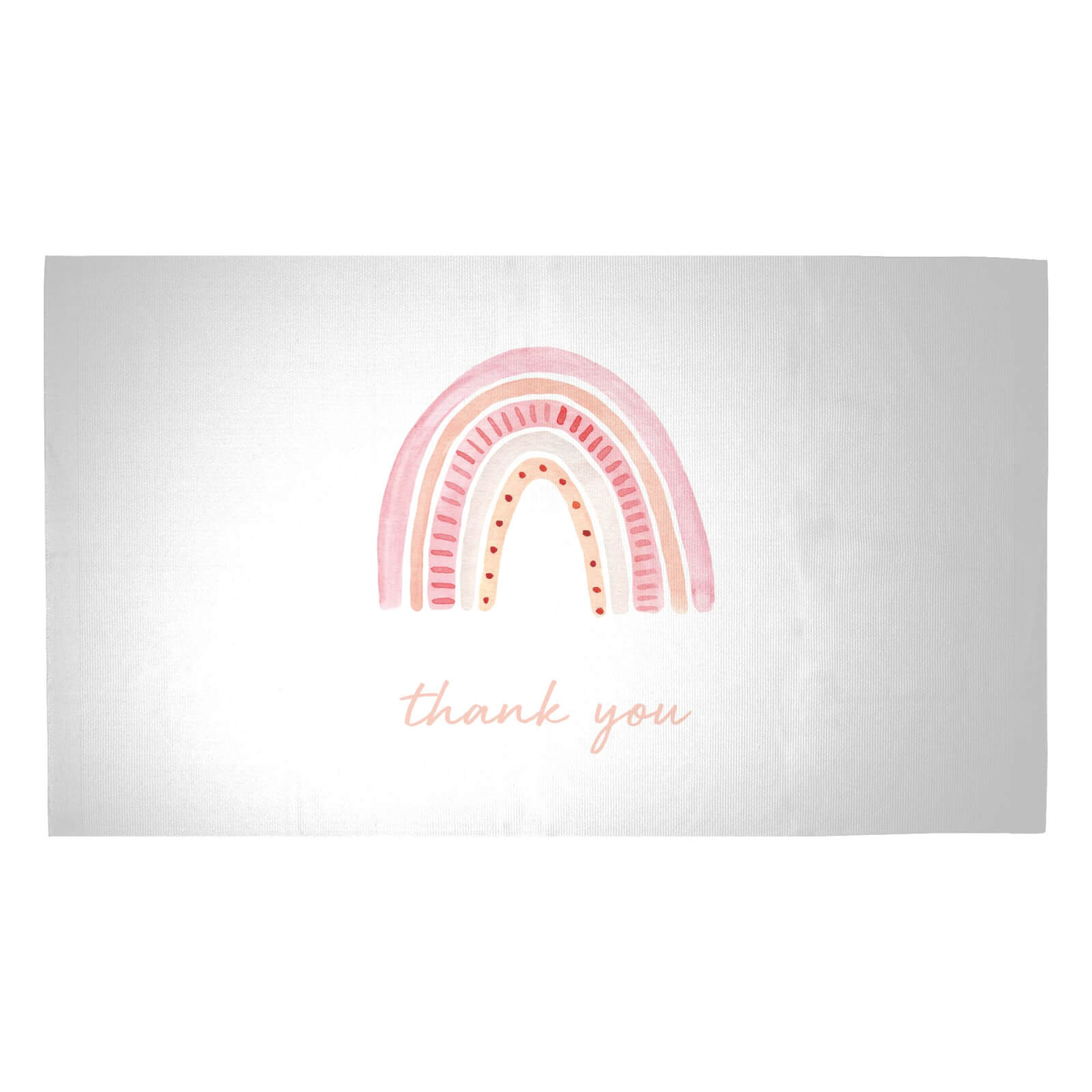 Thank You Pink Rainbow Woven Rug - Medium