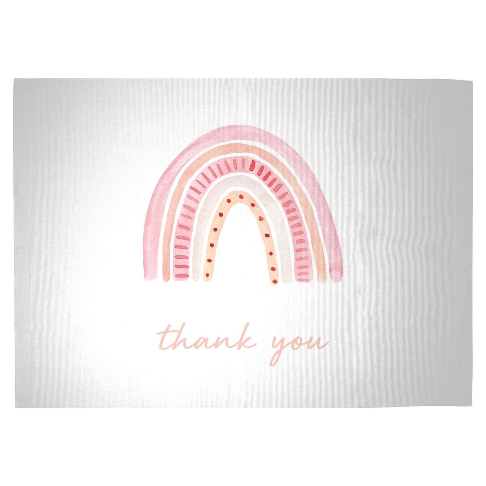 Thank You Pink Rainbow Woven Rug - Large