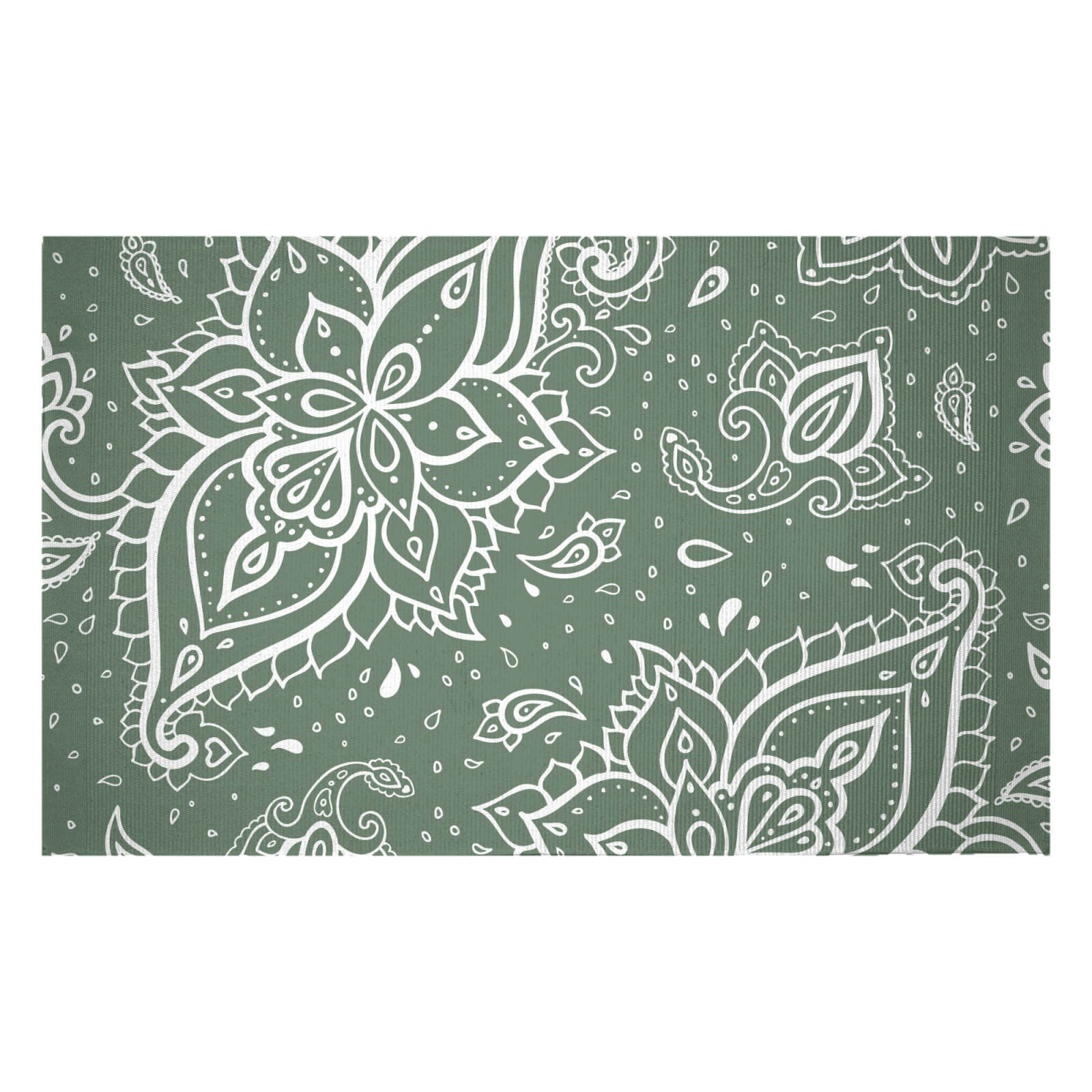 Khaki Paisley Woven Rug - Small