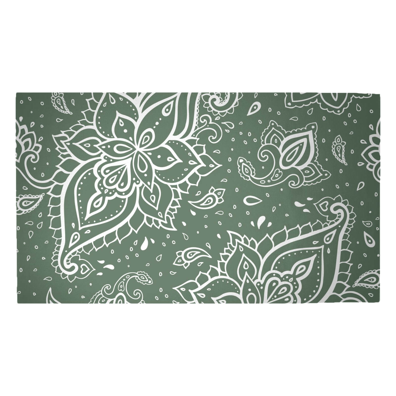 Khaki Paisley Woven Rug - Medium