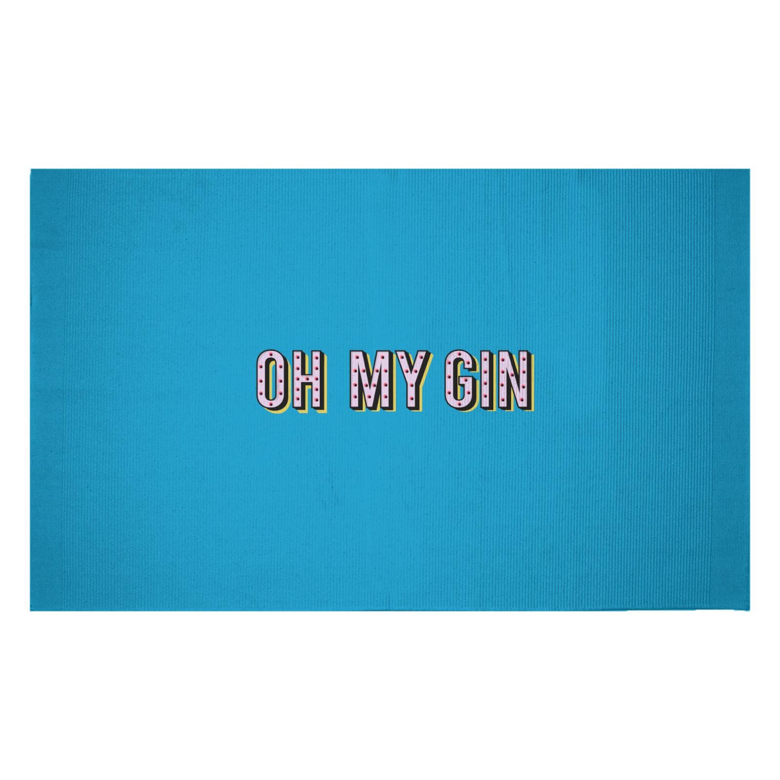 Oh My Gin Blue Woven Rug - Small