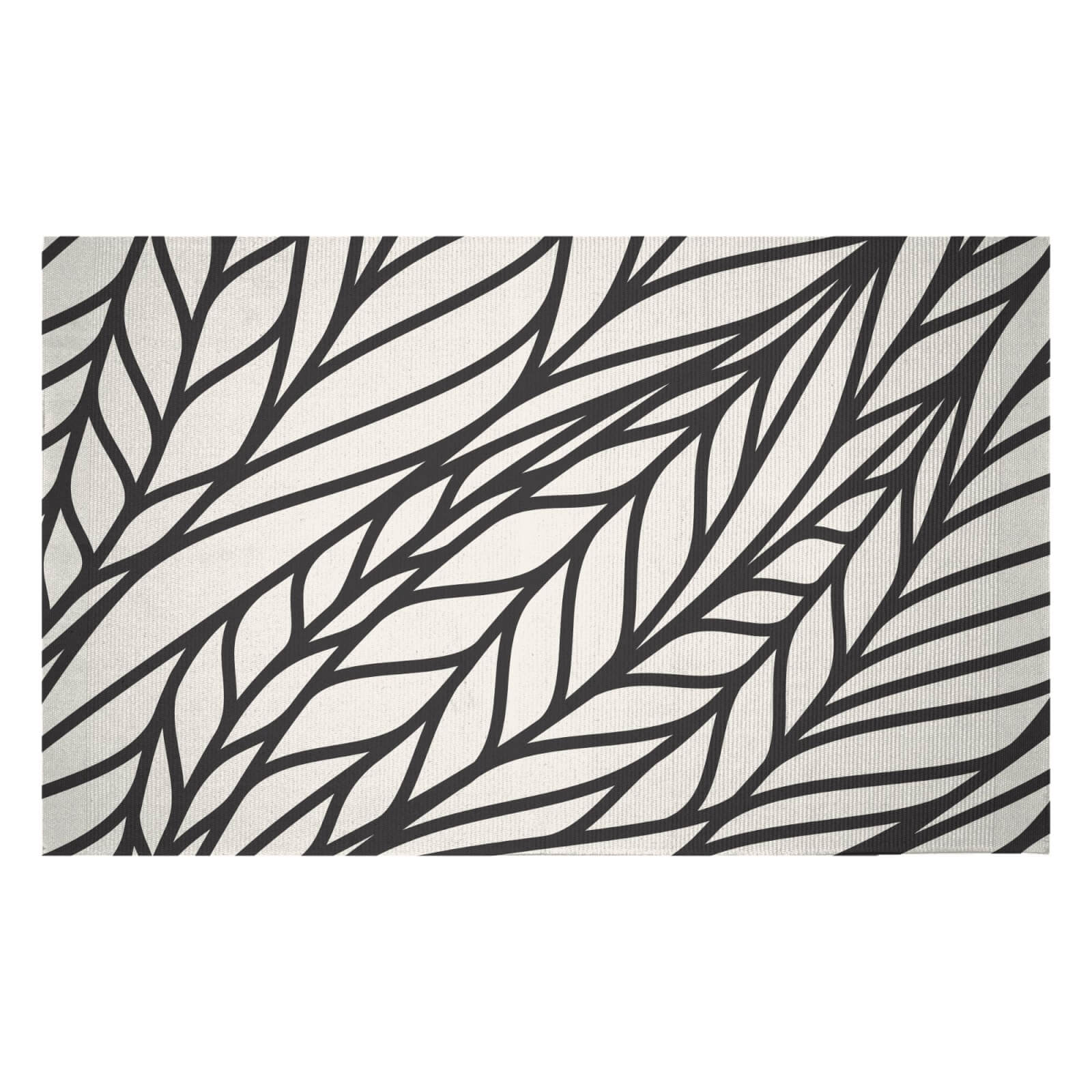 Leave Veins Woven Rug - Small
