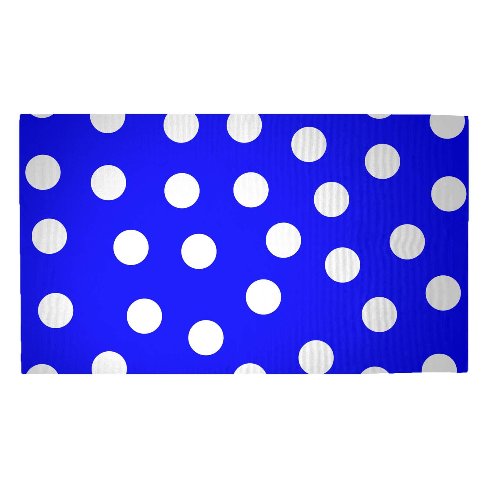 Bright Blue Polka Dots Woven Rug - Medium