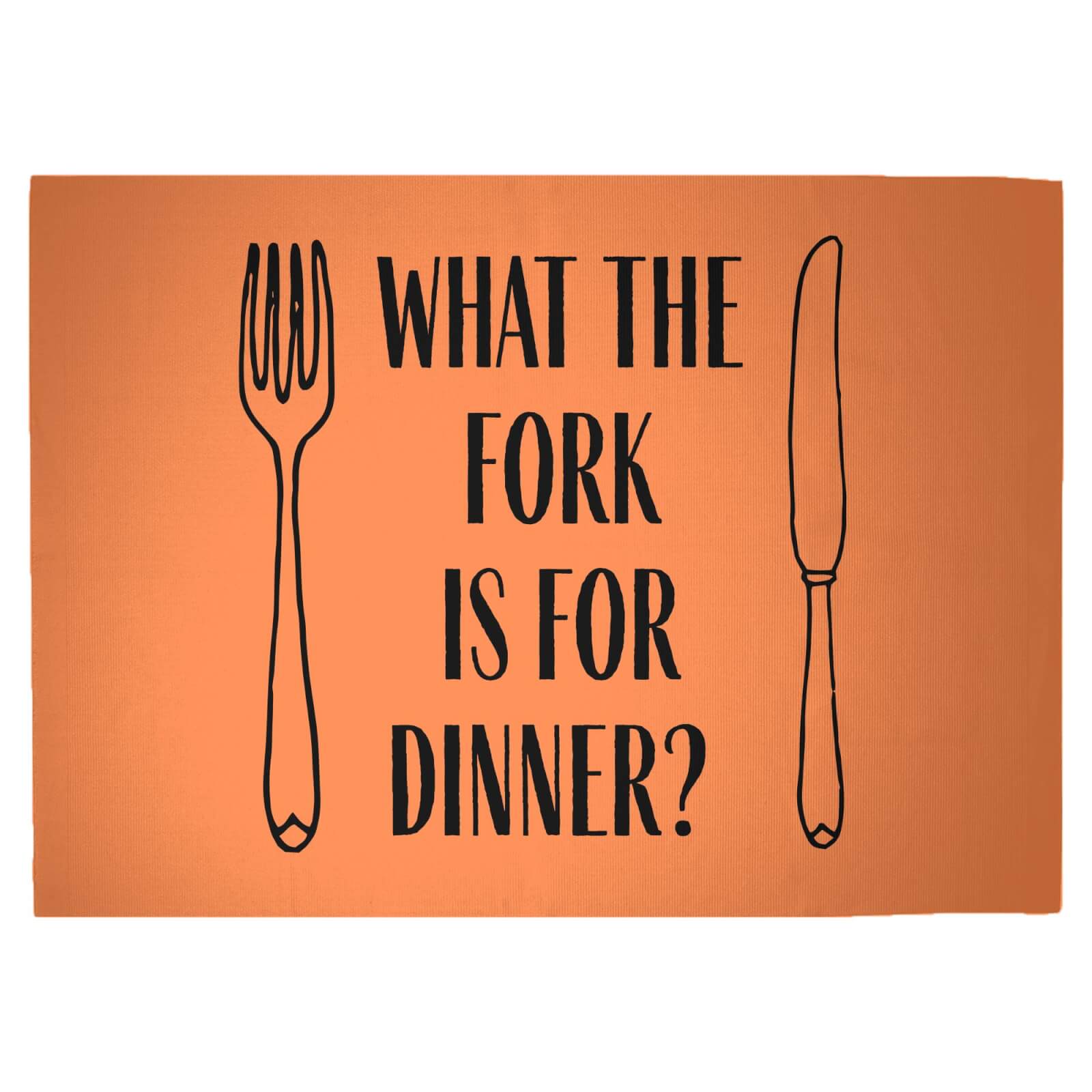 What The Fork Is For Dinner? Woven Rug - Large