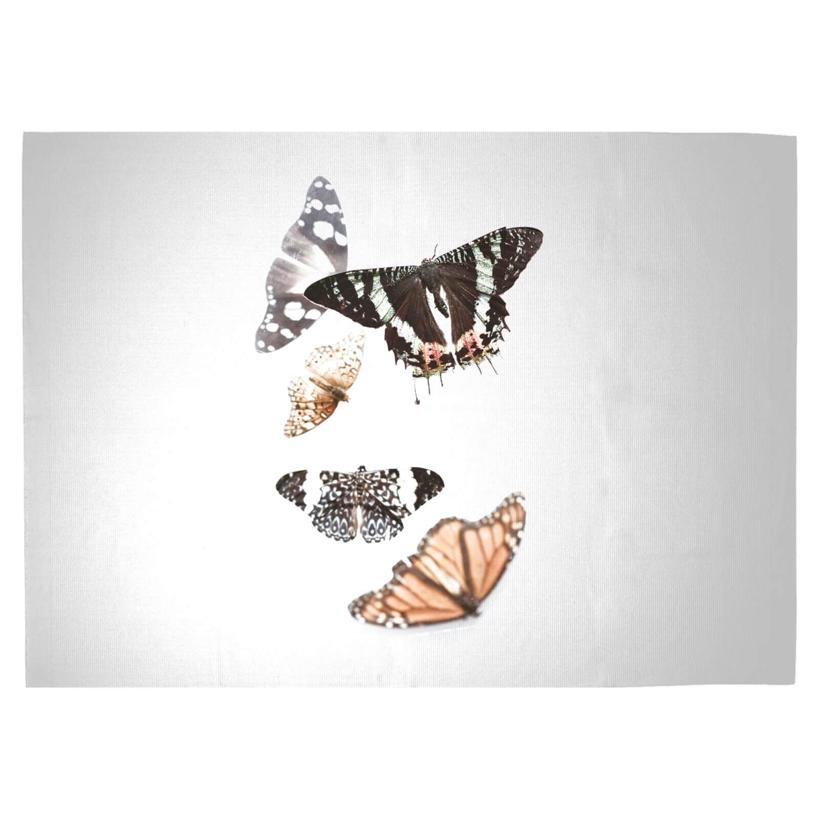 Isolated Butterflies Woven Rug - Large