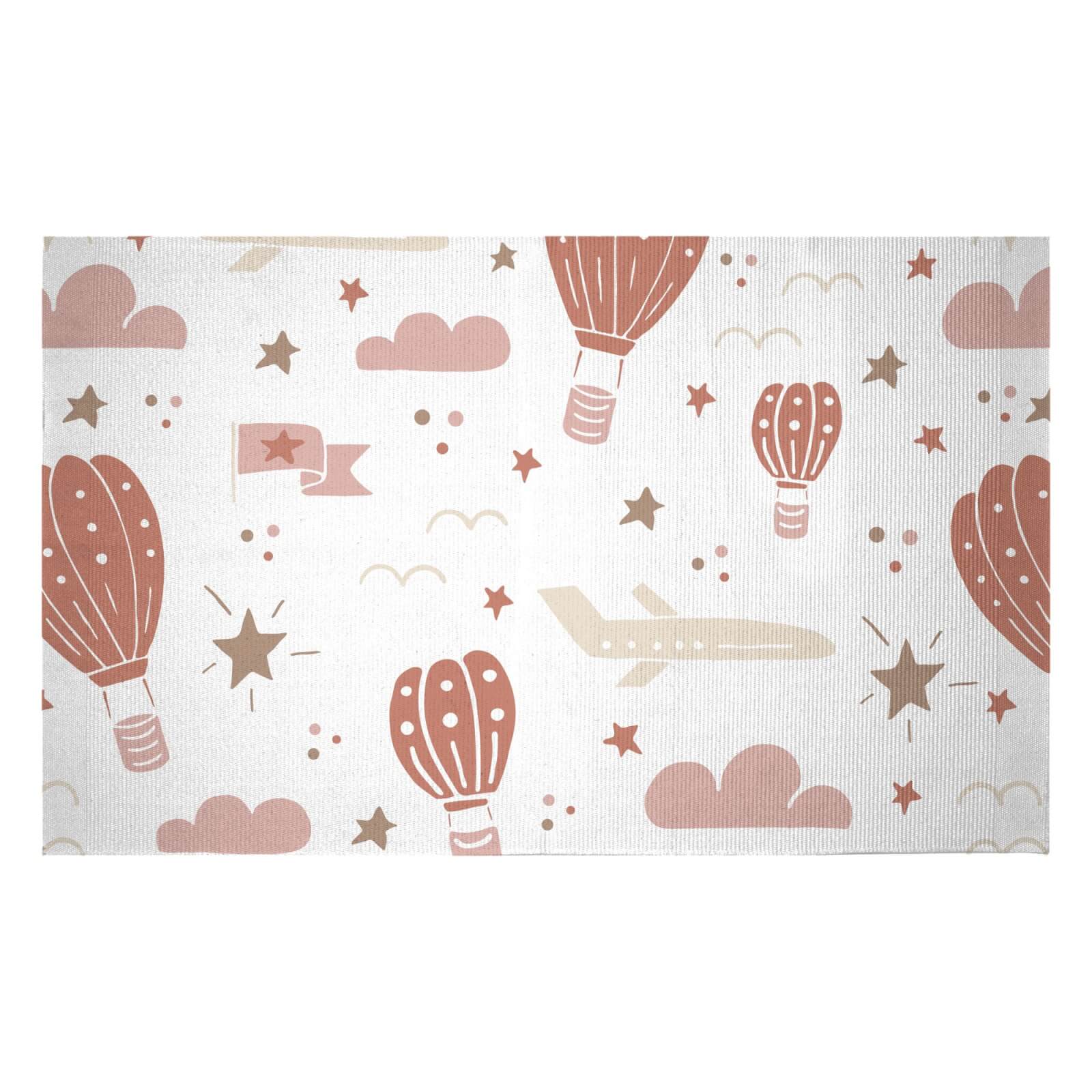 Earth Toned Kids Pattern Woven Rug - Small