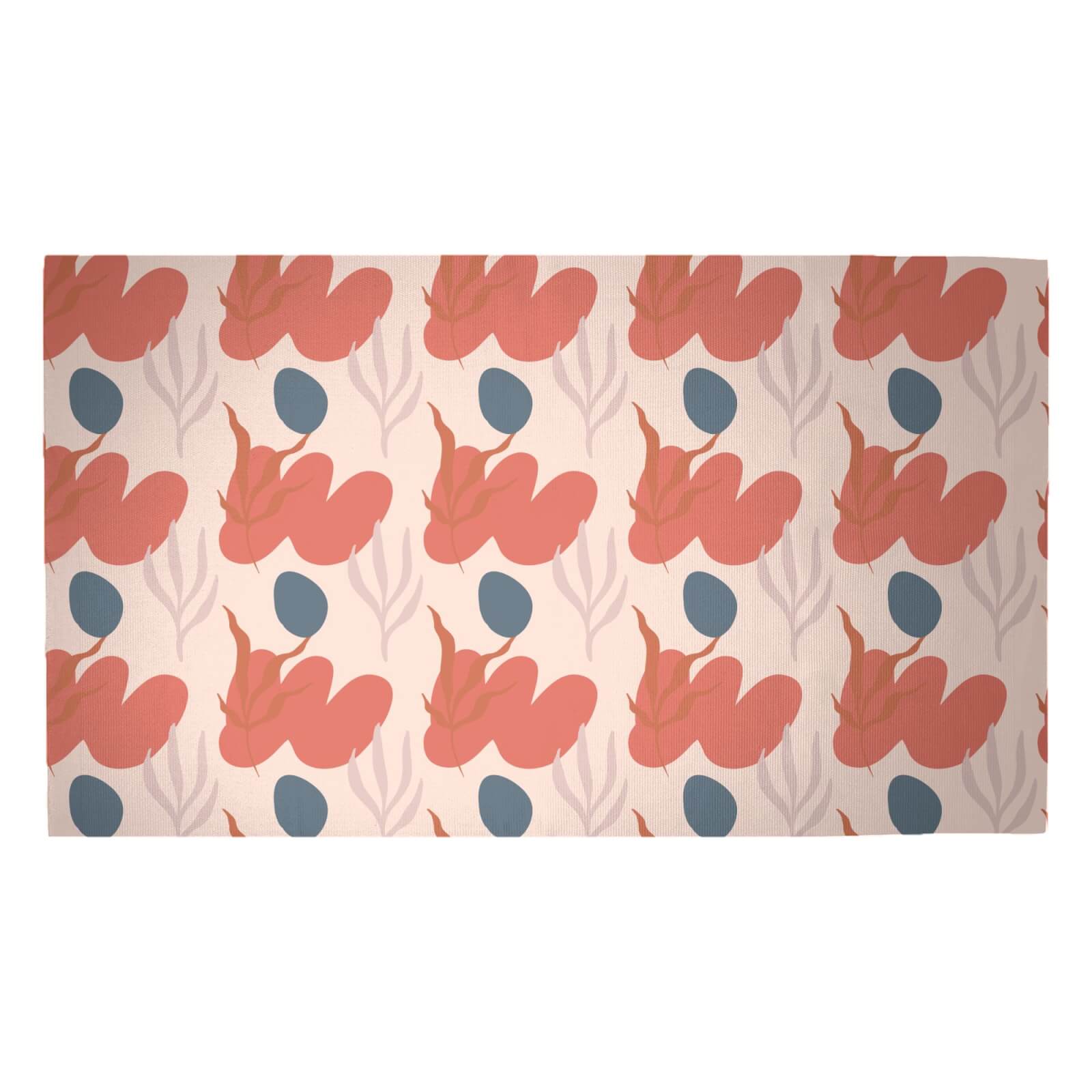 Small Abstract Leaves Woven Rug - Medium