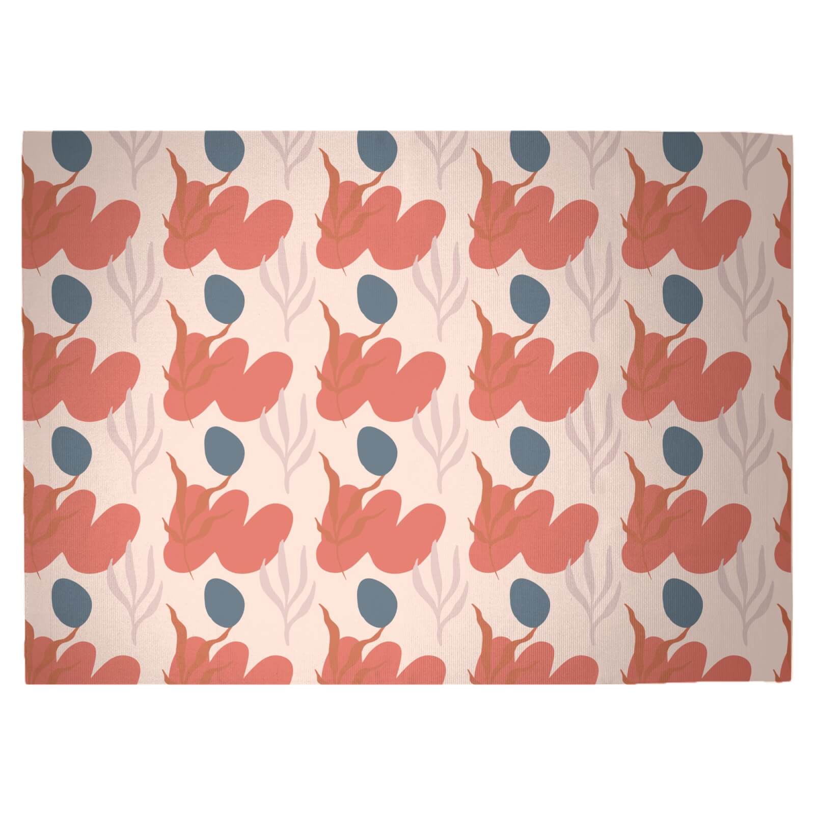Small Abstract Leaves Woven Rug - Large