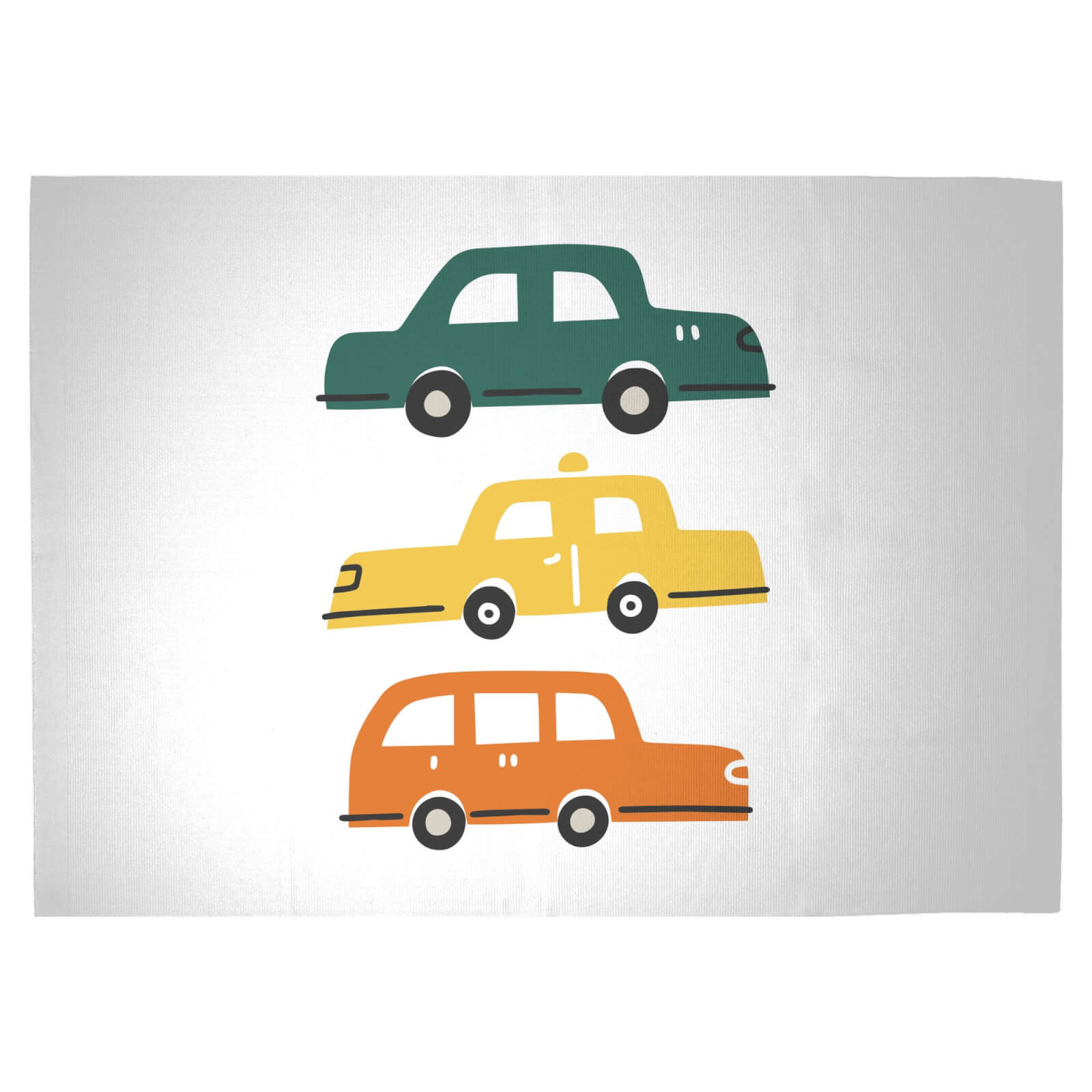 Three Cars Woven Rug - Large