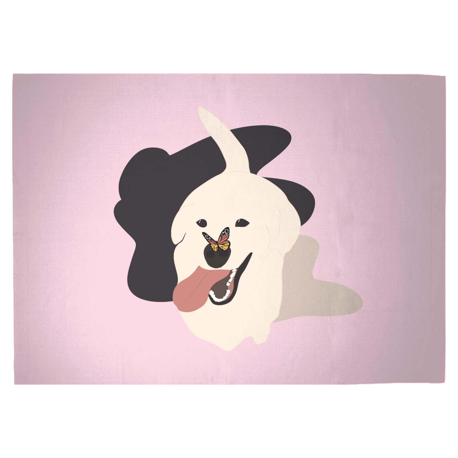 Dog With Butterfly Nose Woven Rug - Large