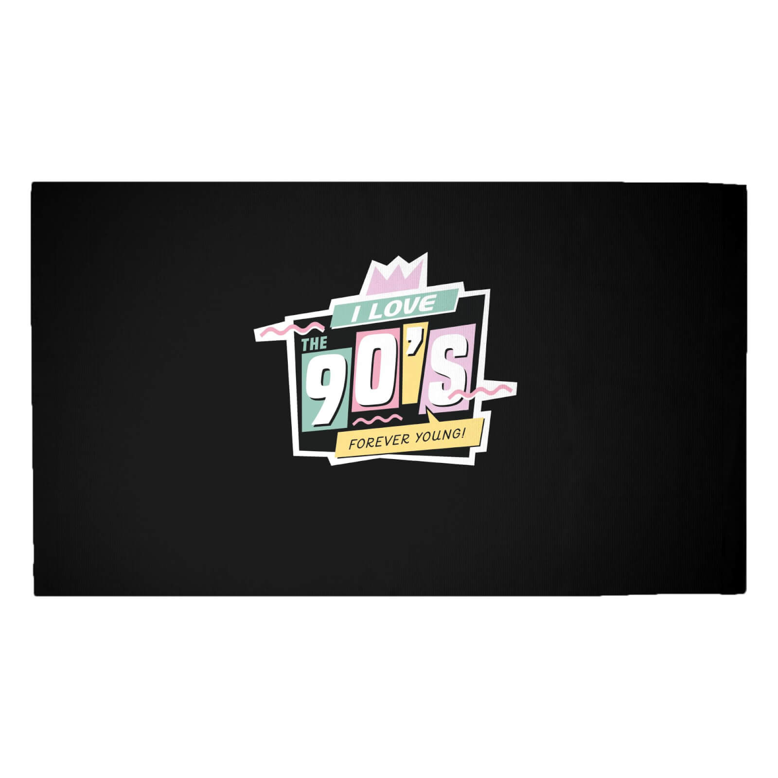I Love The 90's Graphic Woven Rug - Medium