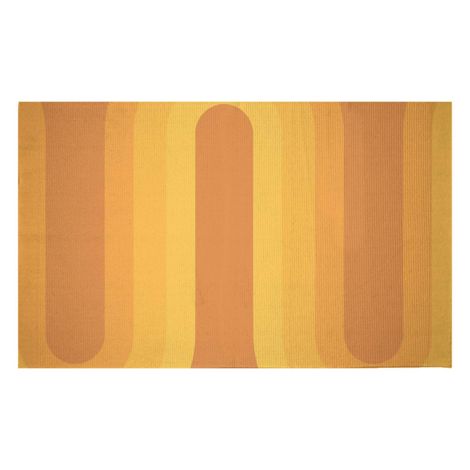 Yellow Groove Woven Rug - Small