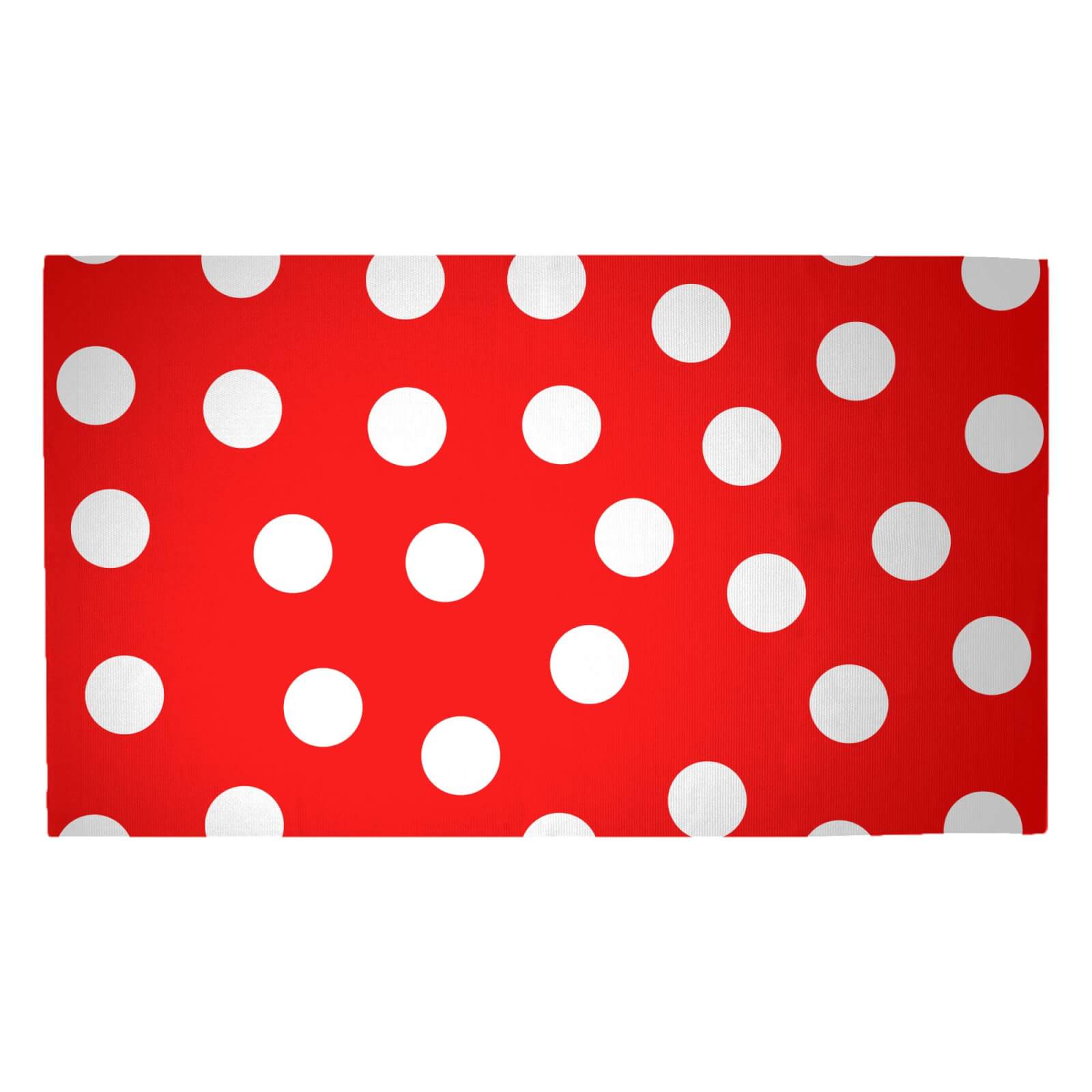 Red Polka Dots Woven Rug - Medium