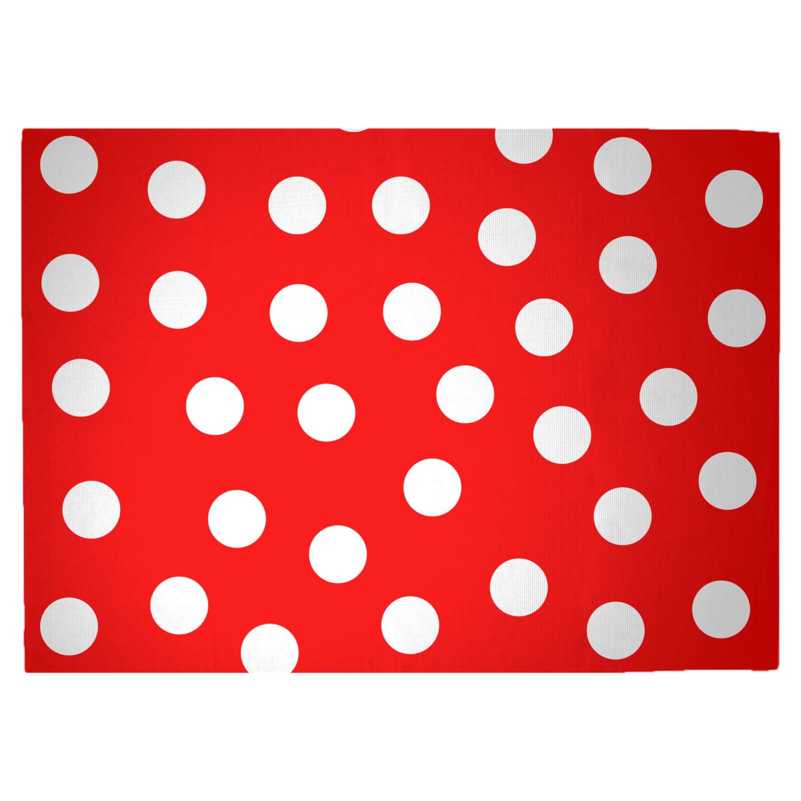 Red Polka Dots Woven Rug - Large