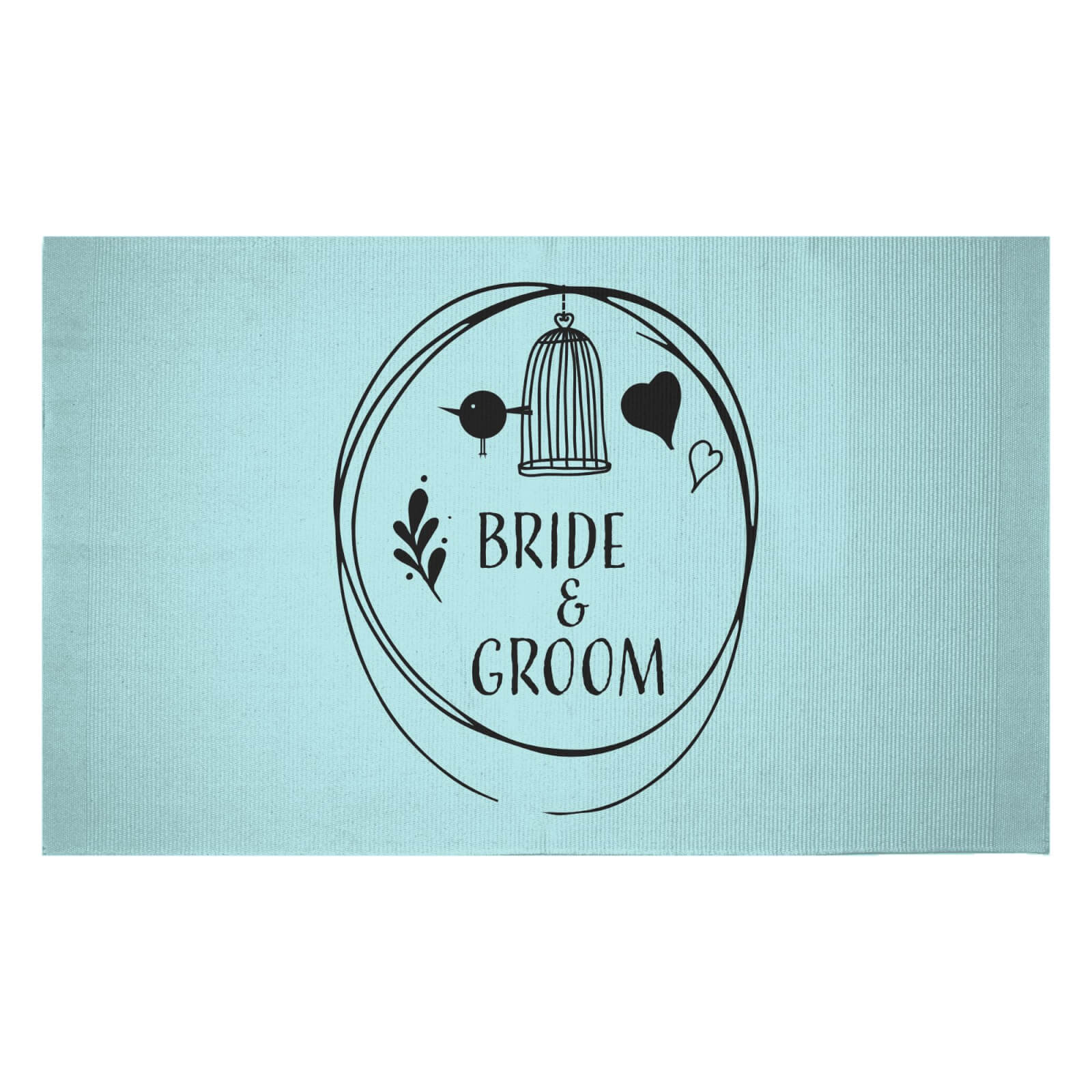 Bride And Groom Woven Rug - Small