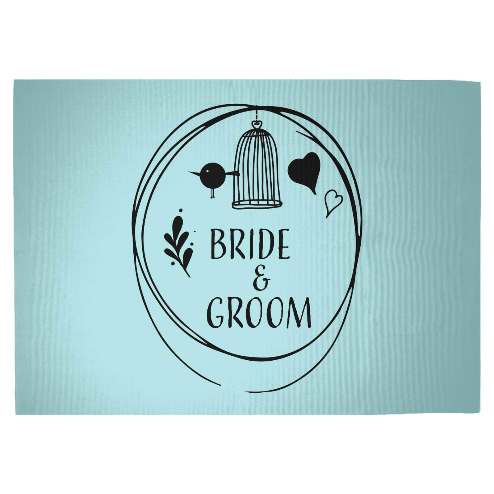Bride And Groom Woven Rug - Large