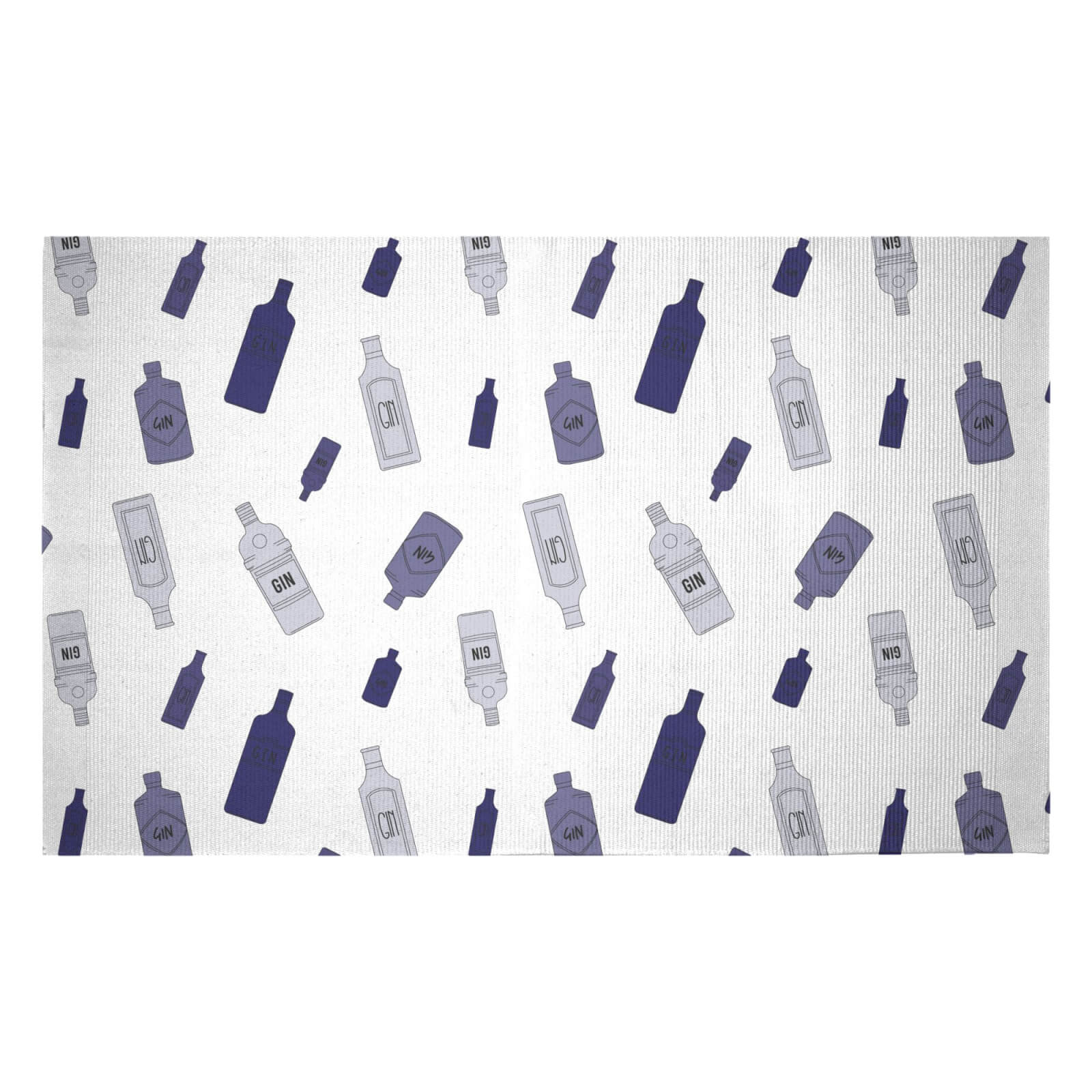 Gin Bottles Blue Woven Rug - Small