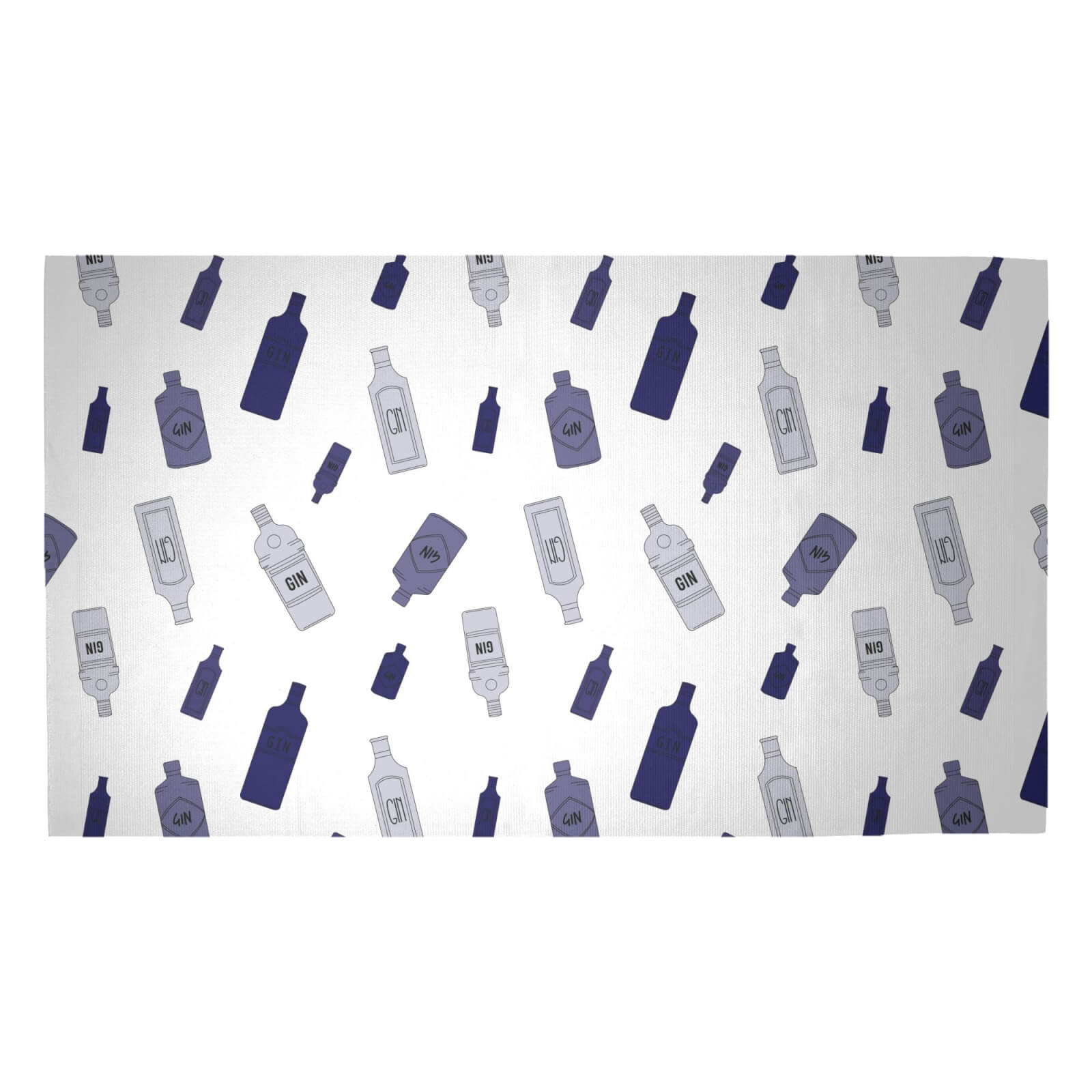 Gin Bottles Blue Woven Rug - Medium