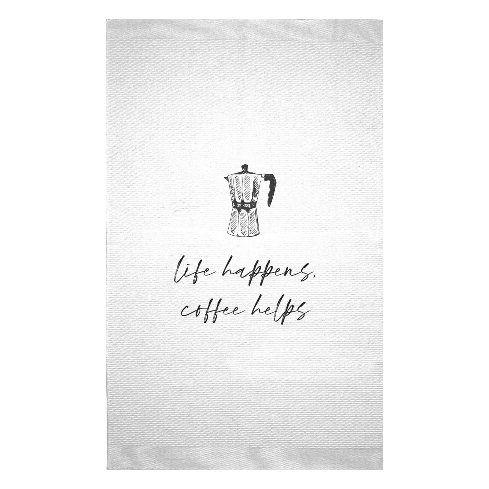 Life Happens Coffee Helps Woven Rug - Small