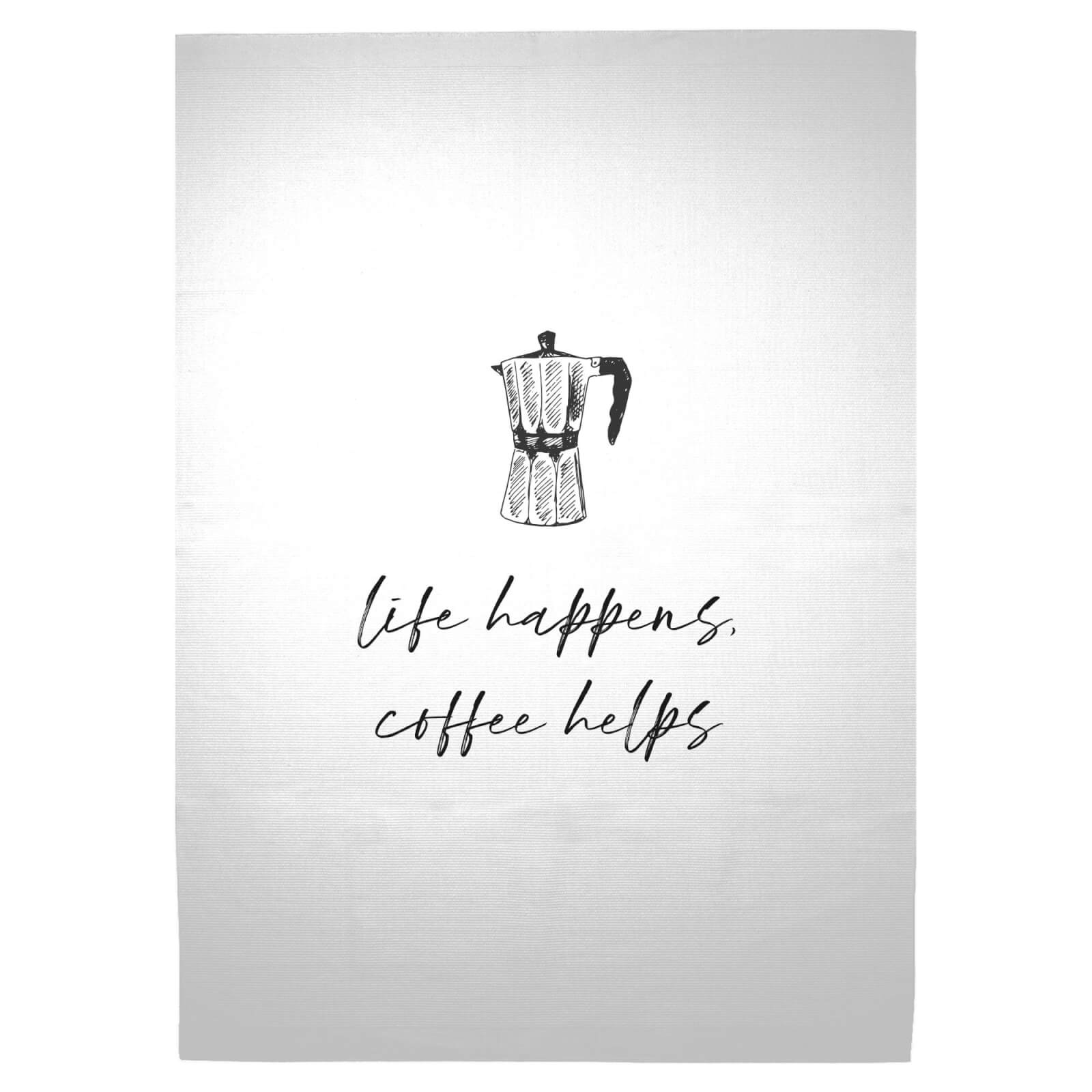 Life Happens Coffee Helps Woven Rug - Large