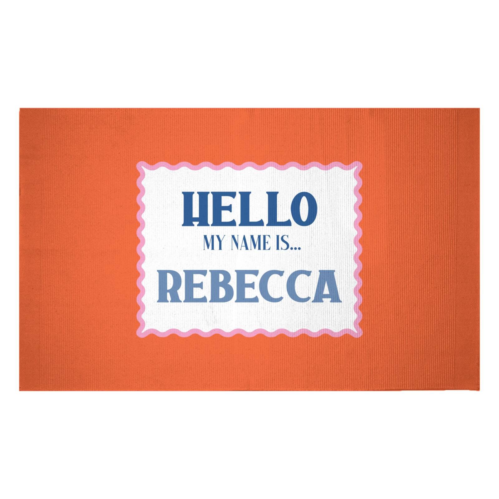 Hello, My Name Is Rebecca Woven Rug - Small