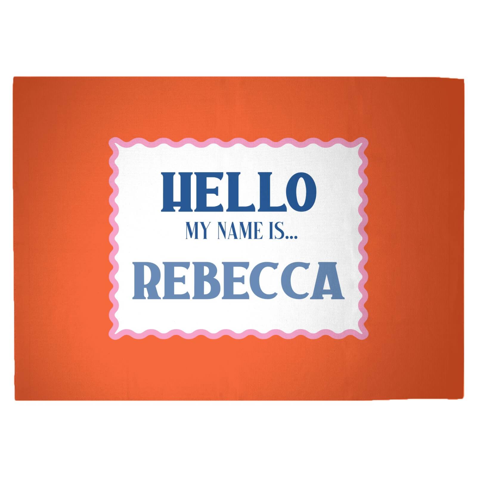 Hello, My Name Is Rebecca Woven Rug - Large