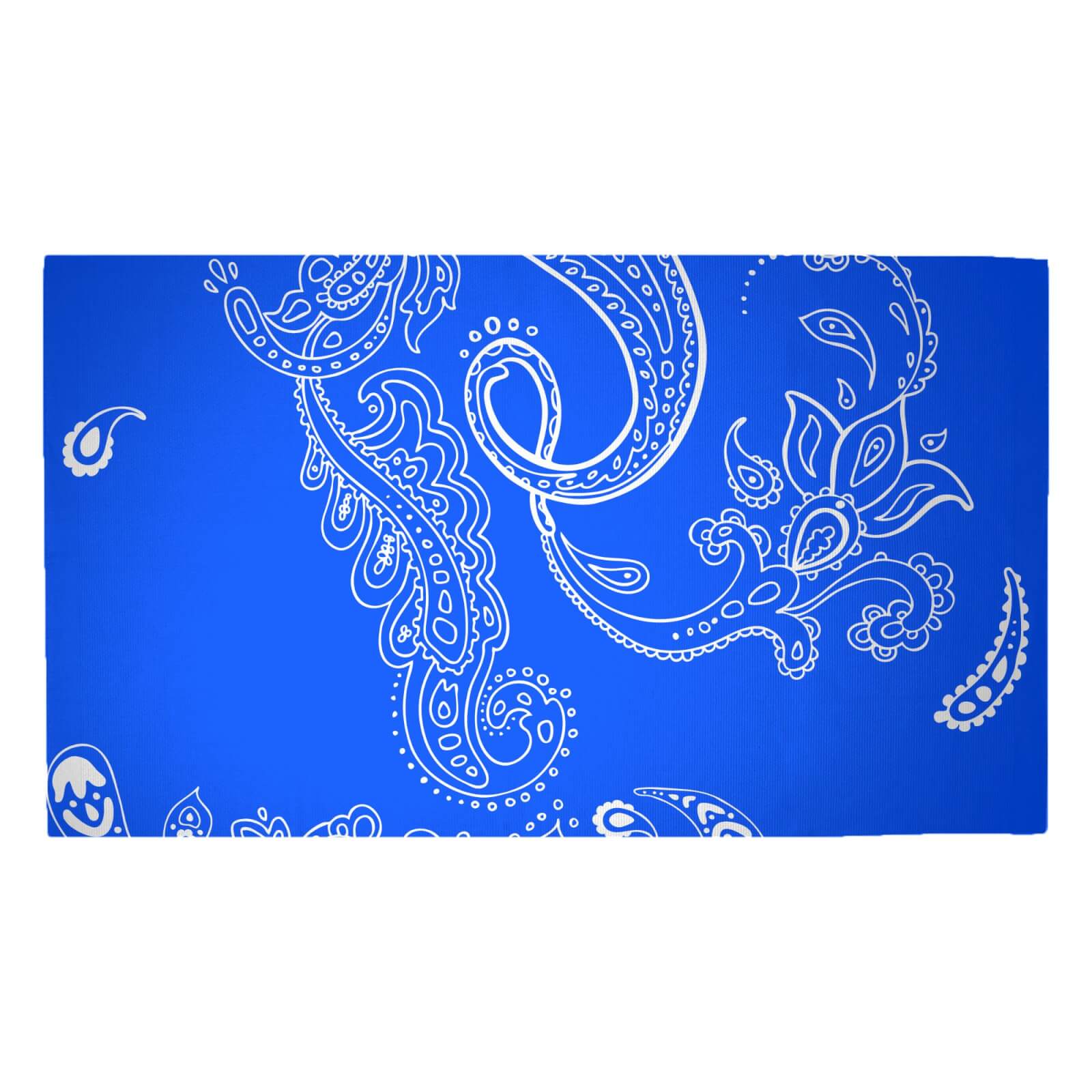 Bright Blue Paisley Woven Rug - Medium
