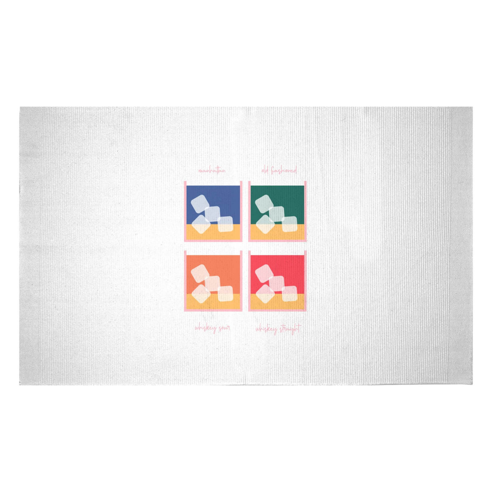 Whiskey Cocktails Woven Rug - Small