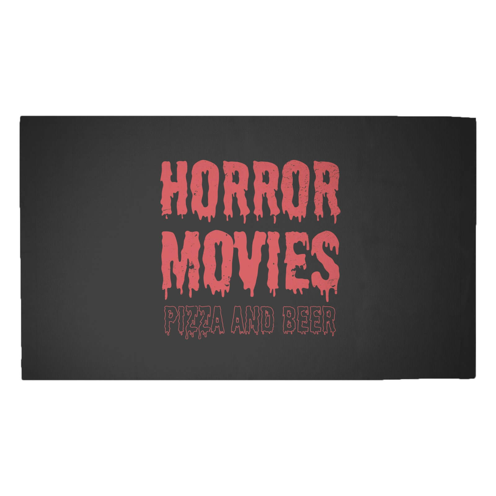 Horror Movie Pizza And Beer Woven Rug - Medium
