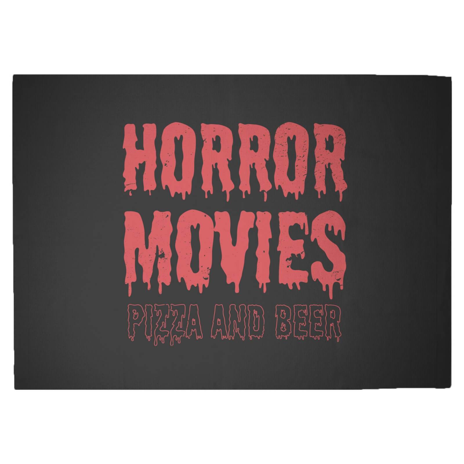 Horror Movie Pizza And Beer Woven Rug - Large